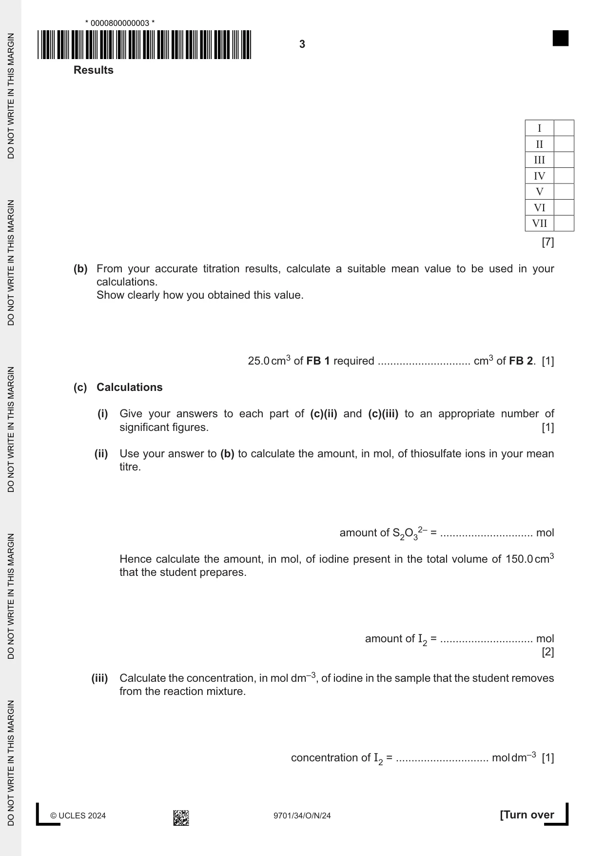 Cambridge A Level Chemistry 9701 2024 Oct/Nov Paper 3 · Variant 4 question paper, page 3 of 12