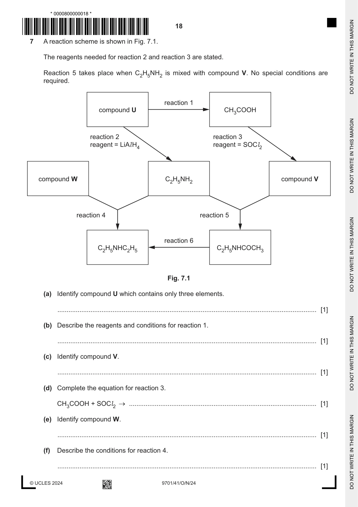 Cambridge A Level Chemistry 9701 2024 Oct/Nov Paper 4 · Variant 1 question paper, page 18 of 24