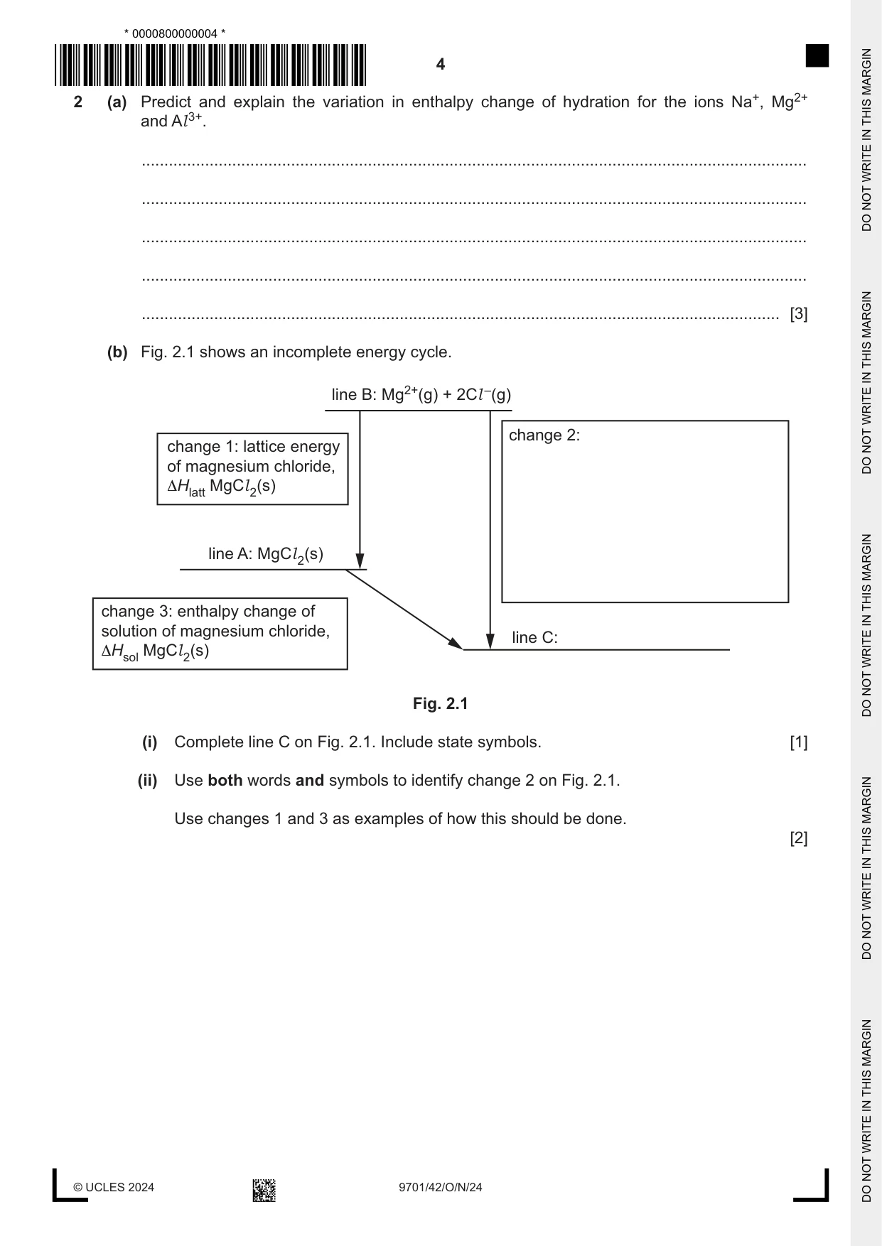 Cambridge A Level Chemistry 9701 2024 Oct/Nov Paper 4 · Variant 2 question paper, page 4 of 24