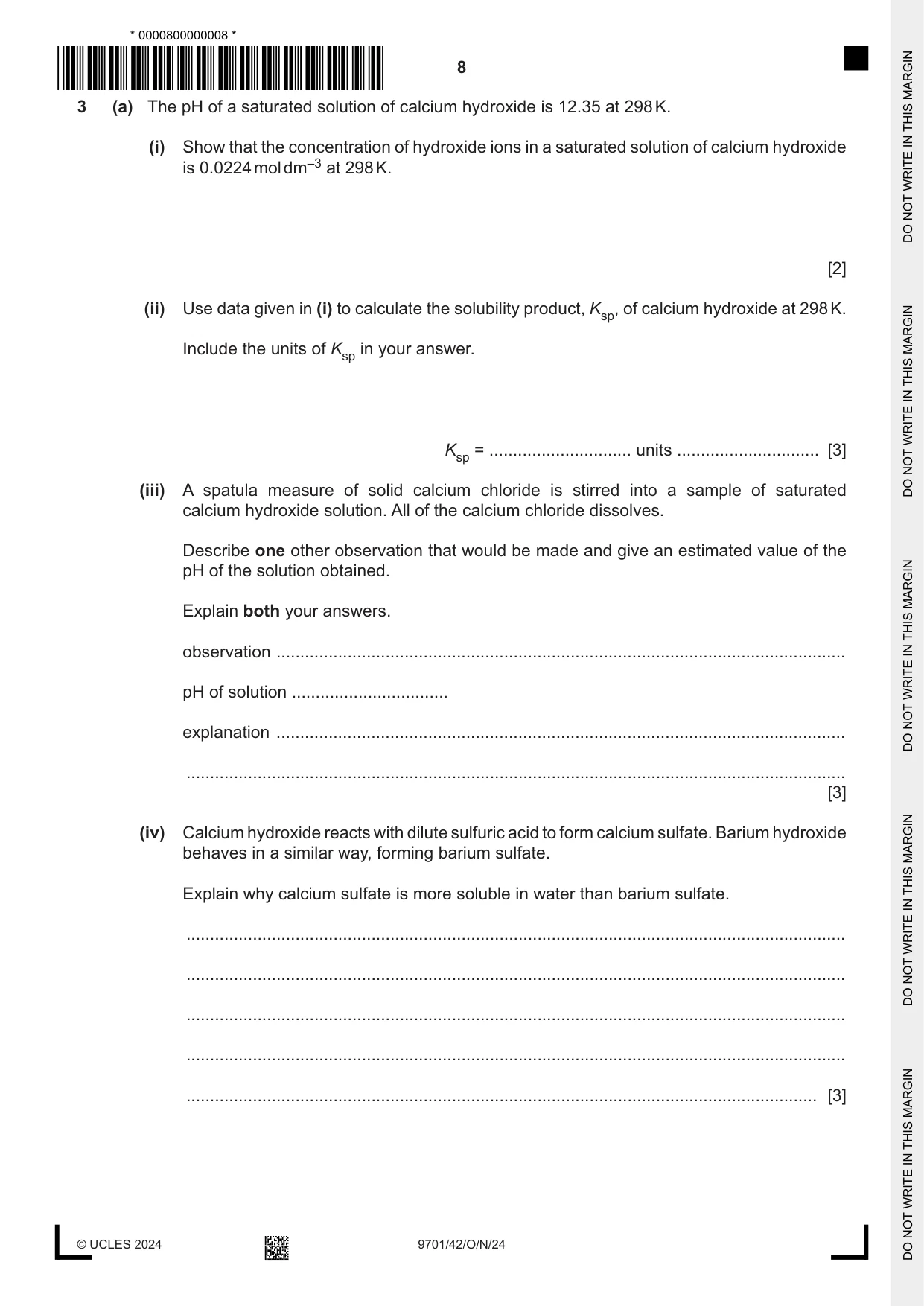 Cambridge A Level Chemistry 9701 2024 Oct/Nov Paper 4 · Variant 2 question paper, page 8 of 24