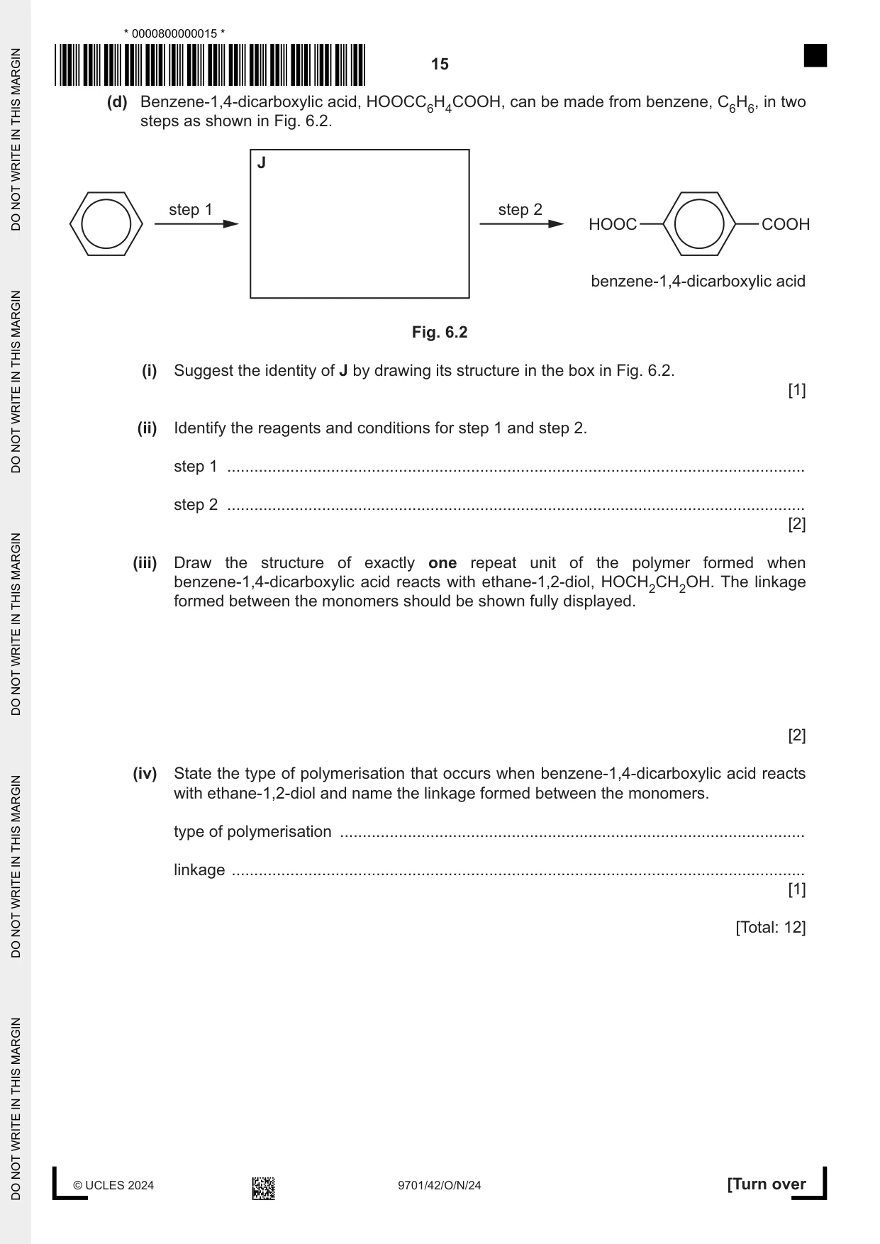 Cambridge A Level Chemistry 9701 2024 Oct/Nov Paper 4 · Variant 2 question paper, page 15 of 24