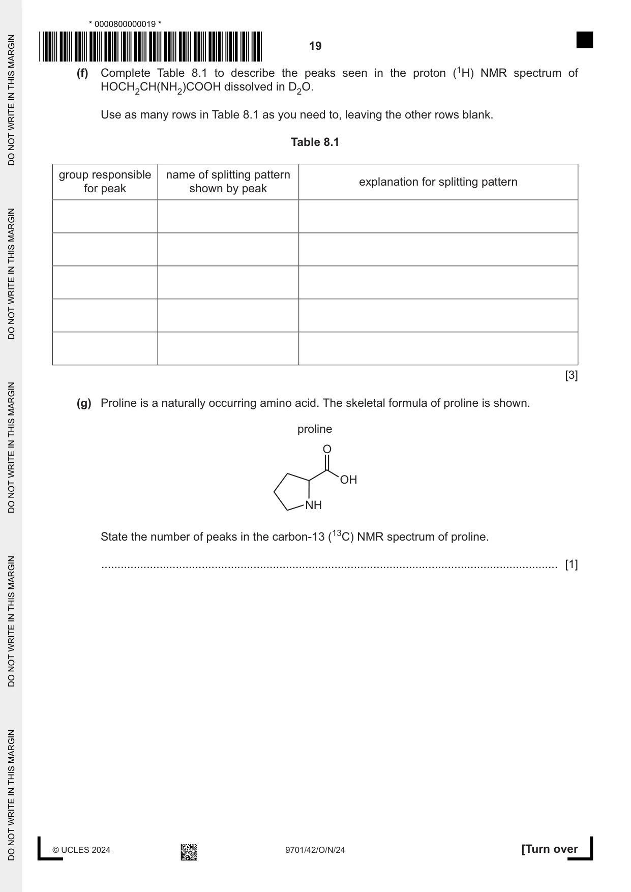 Cambridge A Level Chemistry 9701 2024 Oct/Nov Paper 4 · Variant 2 question paper, page 19 of 24