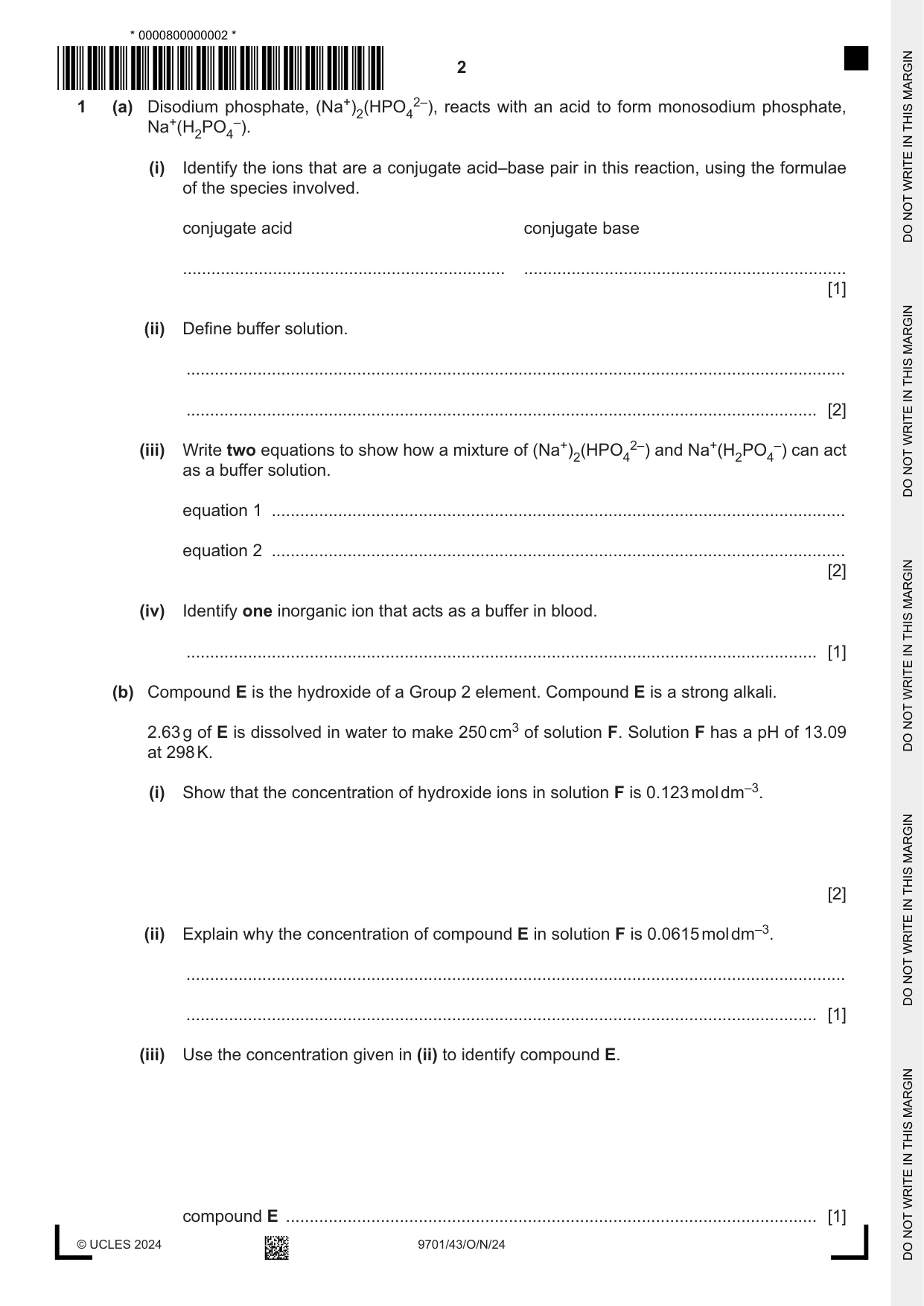 Cambridge A Level Chemistry 9701 2024 Oct/Nov Paper 4 · Variant 3 question paper, page 2 of 24