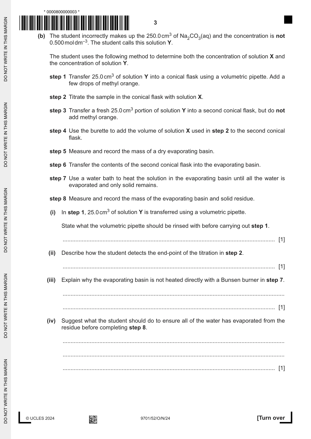 Cambridge A Level Chemistry 9701 2024 Oct/Nov Paper 5 · Variant 2 question paper, page 3 of 12