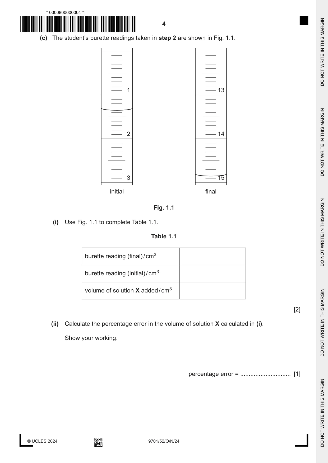 Cambridge A Level Chemistry 9701 2024 Oct/Nov Paper 5 · Variant 2 question paper, page 4 of 12