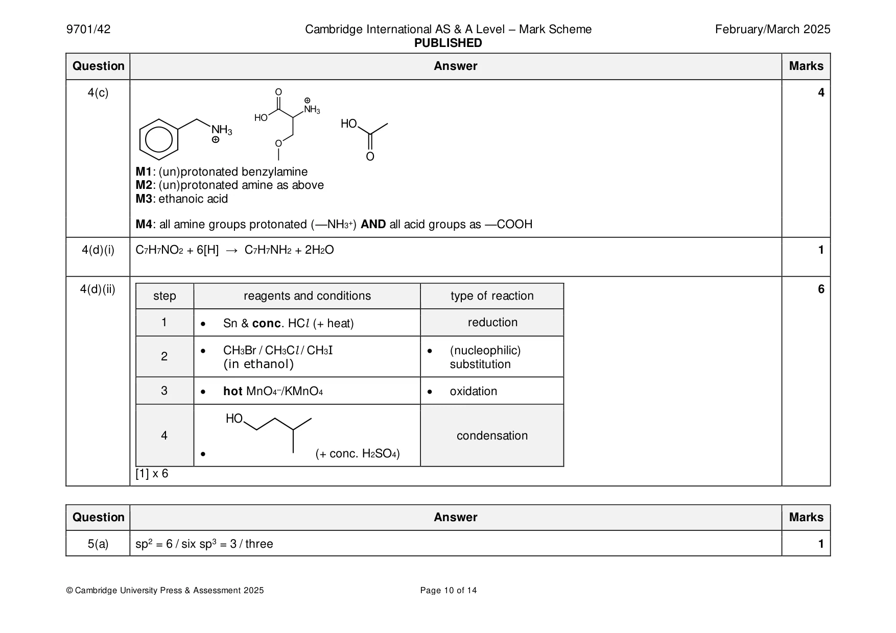 Mark scheme, page 10 of 14