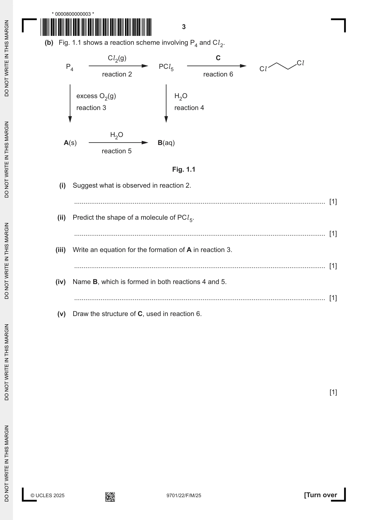 Cambridge A Level Chemistry 9701 2025 Feb/March Paper 2 · Variant 2 question paper, page 3 of 12