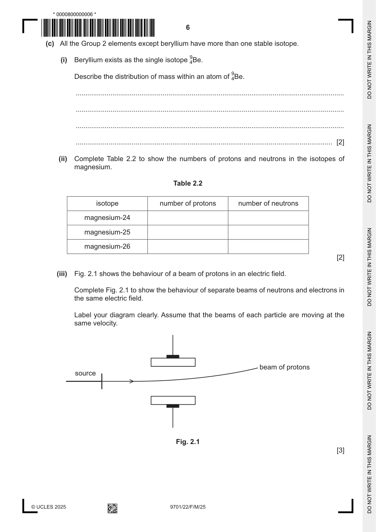 Cambridge A Level Chemistry 9701 2025 Feb/March Paper 2 · Variant 2 question paper, page 6 of 12