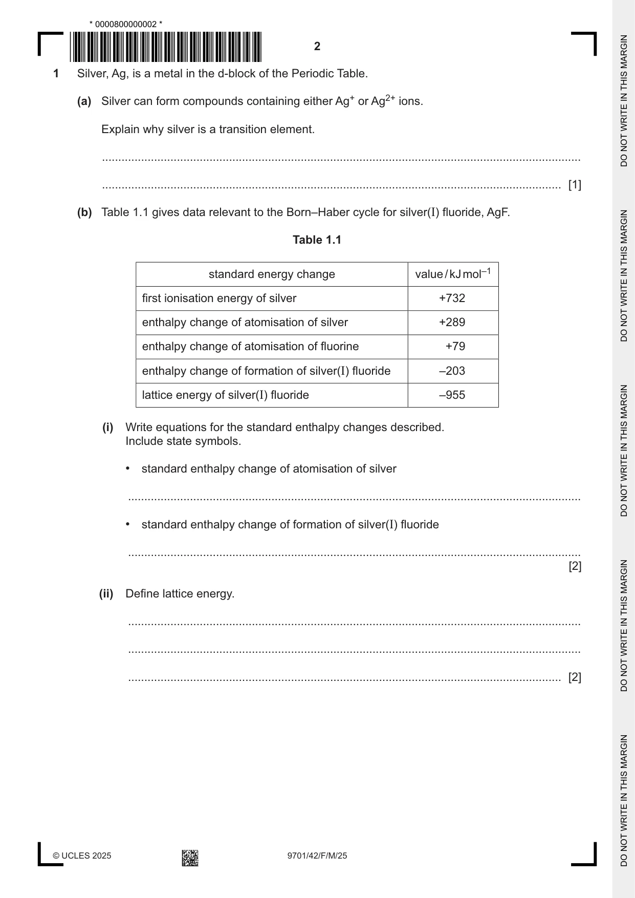 Cambridge A Level Chemistry 9701 2025 Feb/March Paper 4 · Variant 2 question paper, page 2 of 28