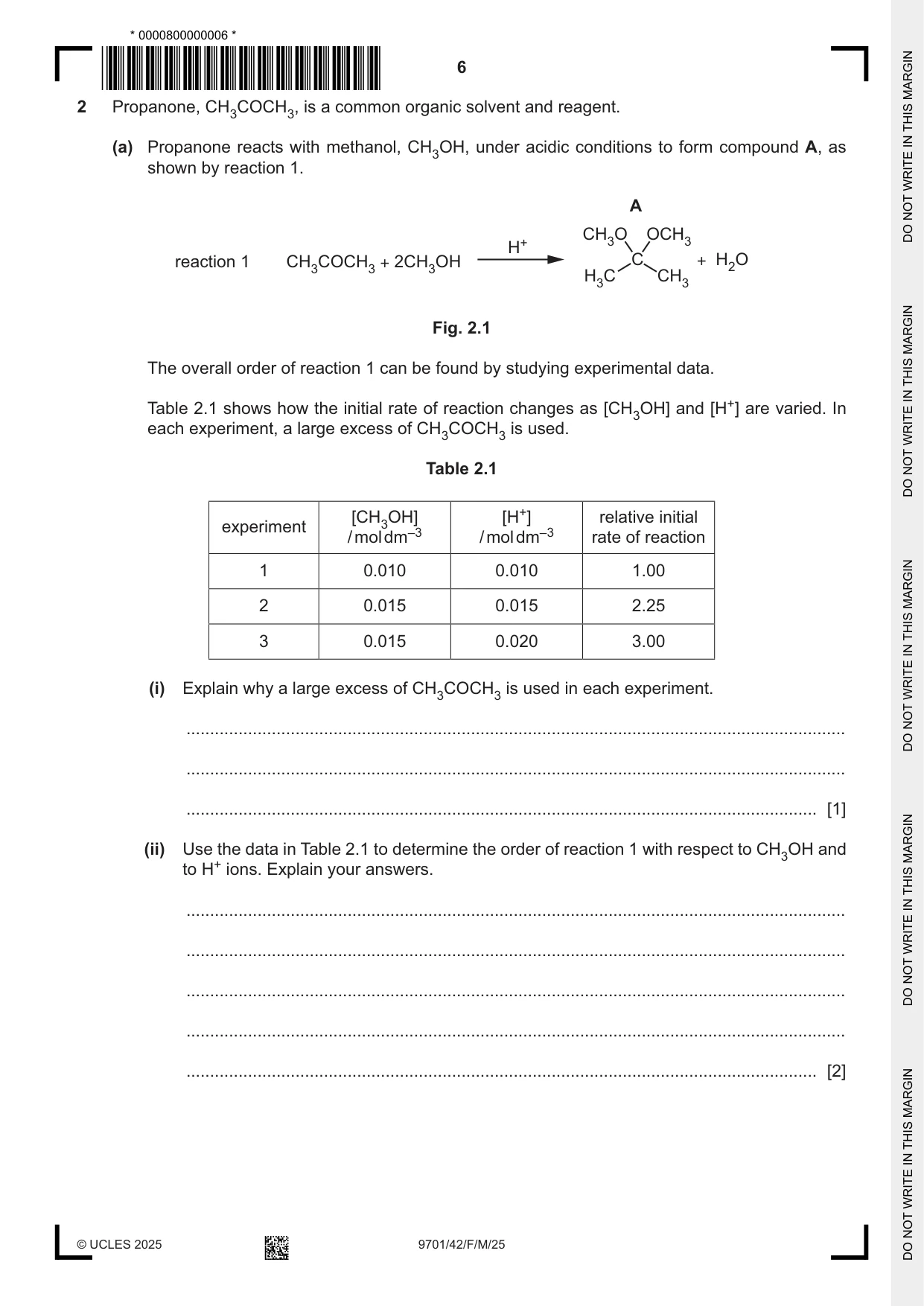 Cambridge A Level Chemistry 9701 2025 Feb/March Paper 4 · Variant 2 question paper, page 6 of 28