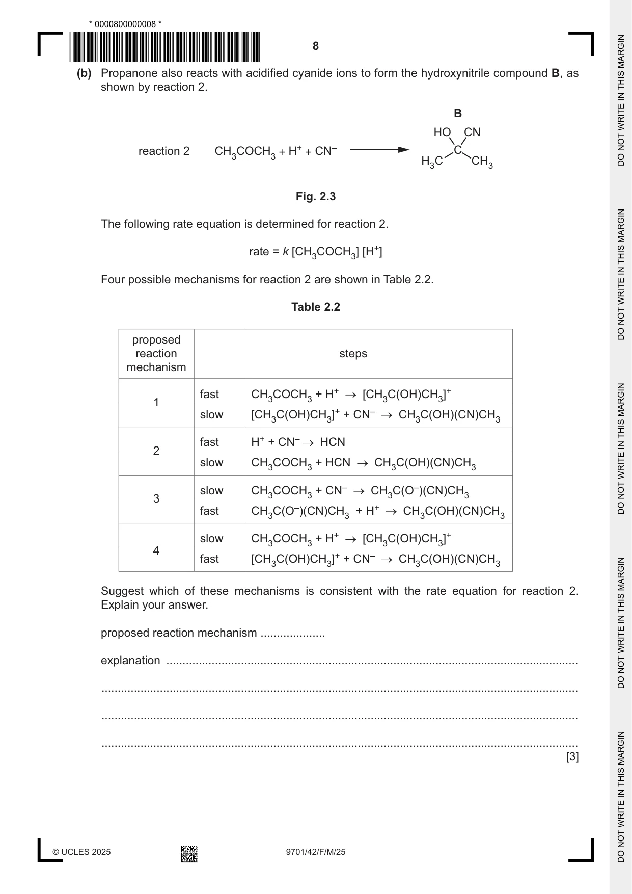 Cambridge A Level Chemistry 9701 2025 Feb/March Paper 4 · Variant 2 question paper, page 8 of 28