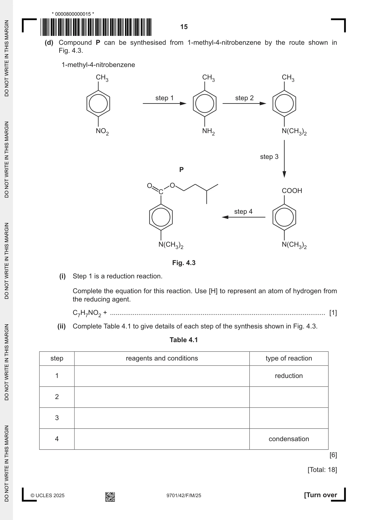Cambridge A Level Chemistry 9701 2025 Feb/March Paper 4 · Variant 2 question paper, page 15 of 28