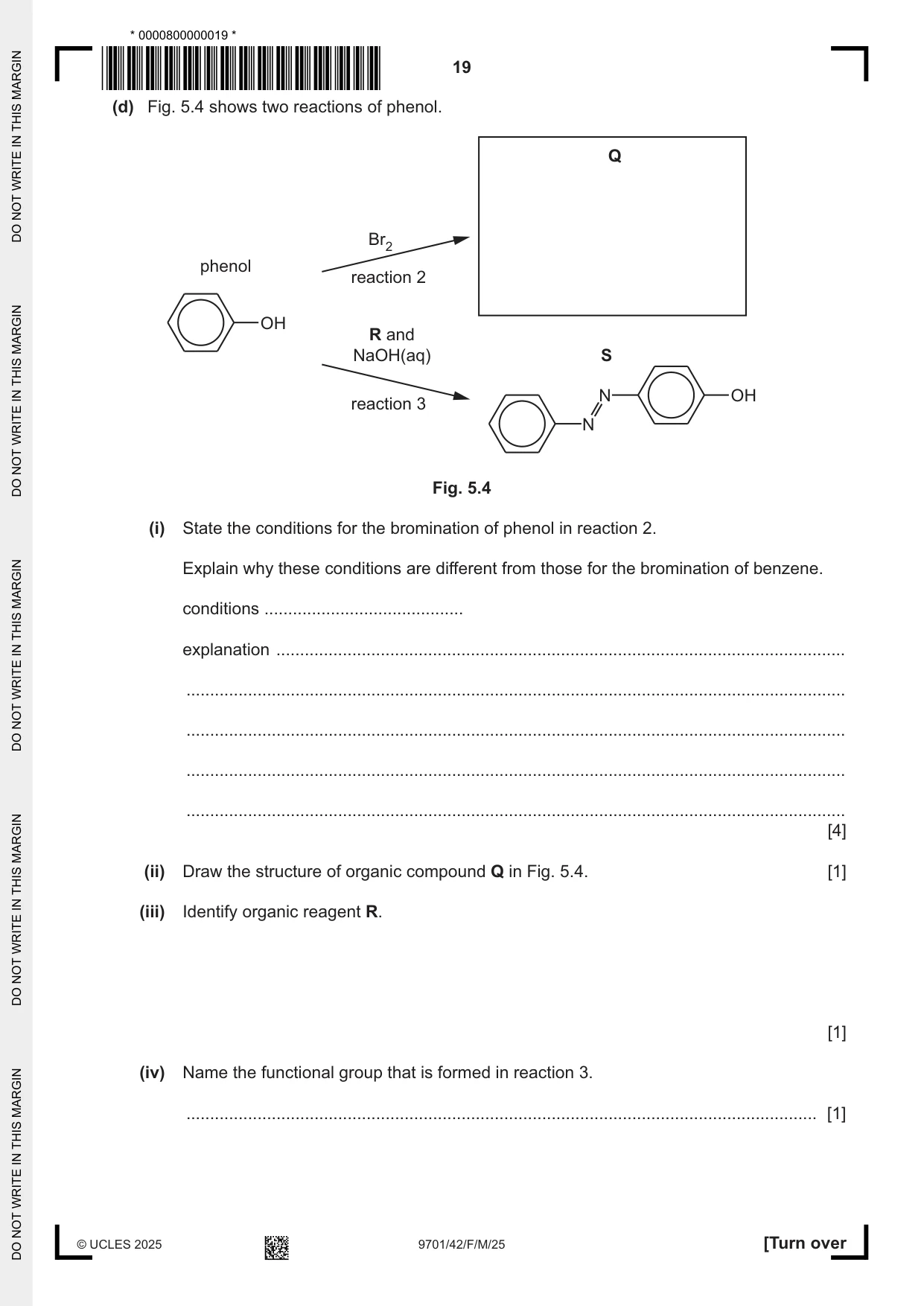 Cambridge A Level Chemistry 9701 2025 Feb/March Paper 4 · Variant 2 question paper, page 19 of 28