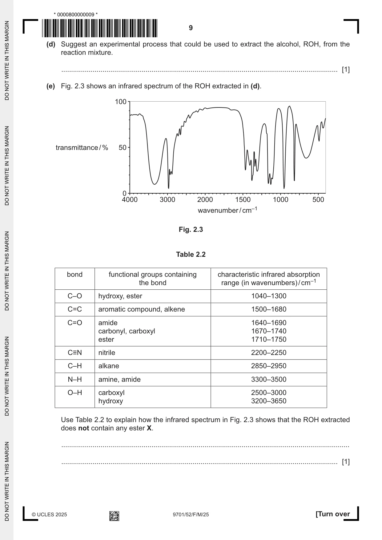 Cambridge A Level Chemistry 9701 2025 Feb/March Paper 5 · Variant 2 question paper, page 9 of 16