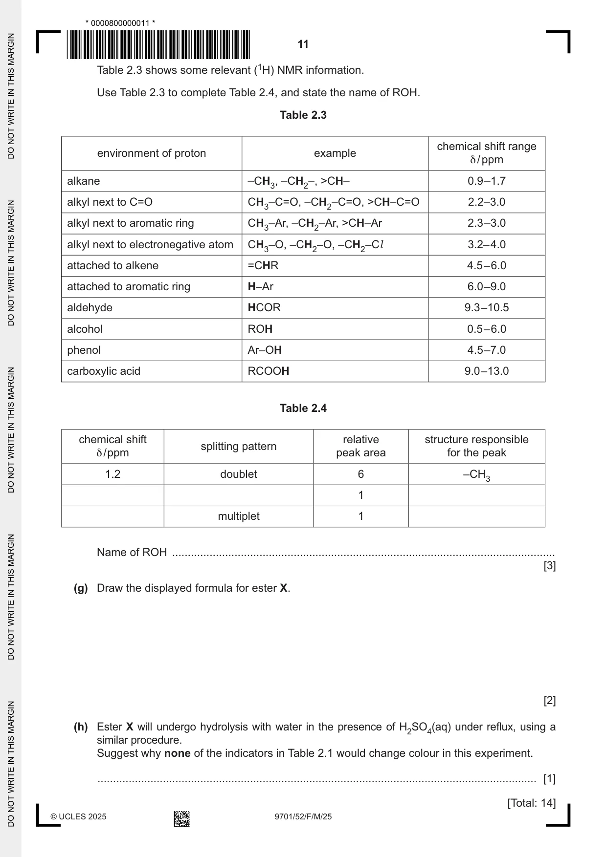 Cambridge A Level Chemistry 9701 2025 Feb/March Paper 5 · Variant 2 question paper, page 11 of 16