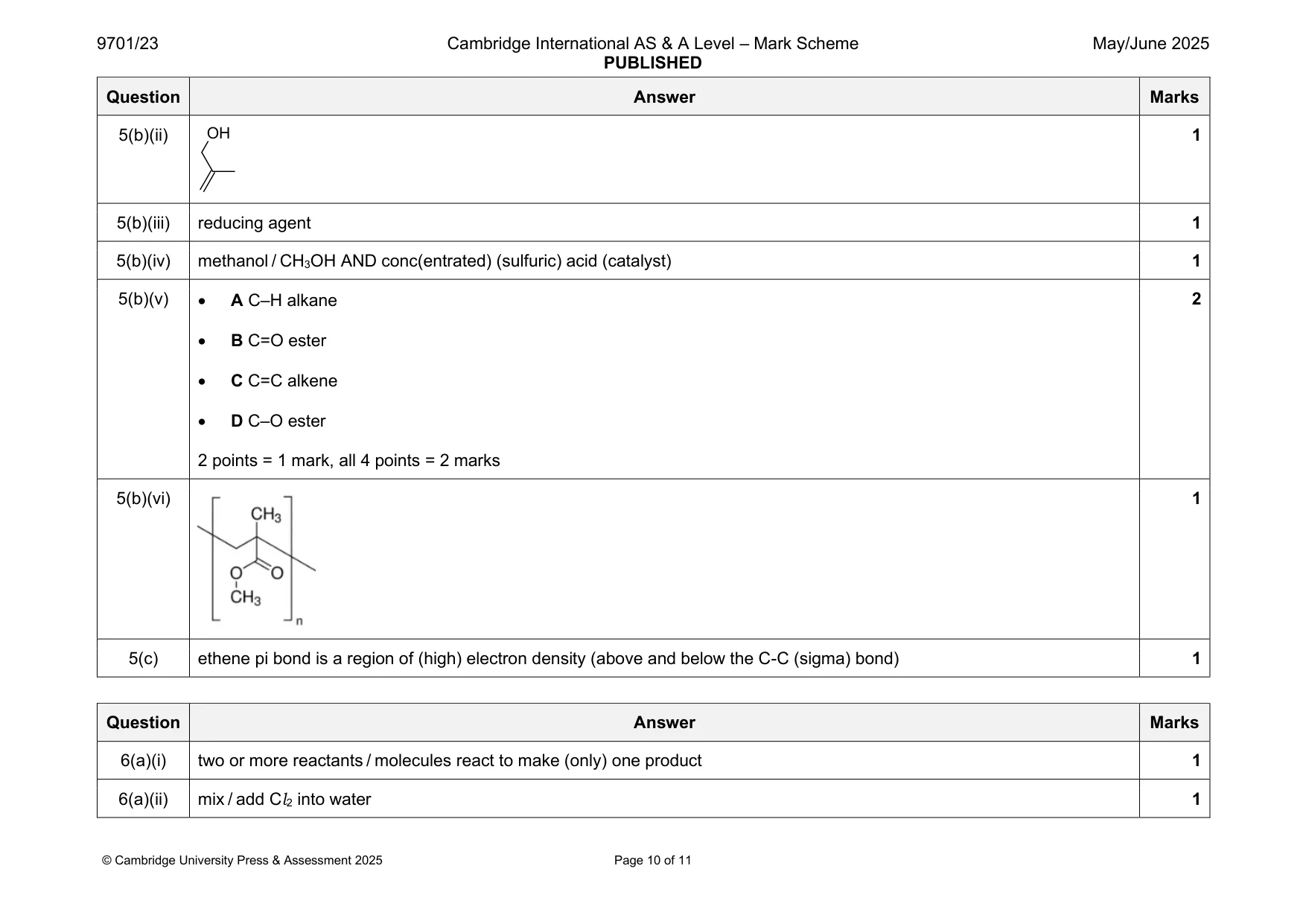 Mark scheme, page 10 of 11