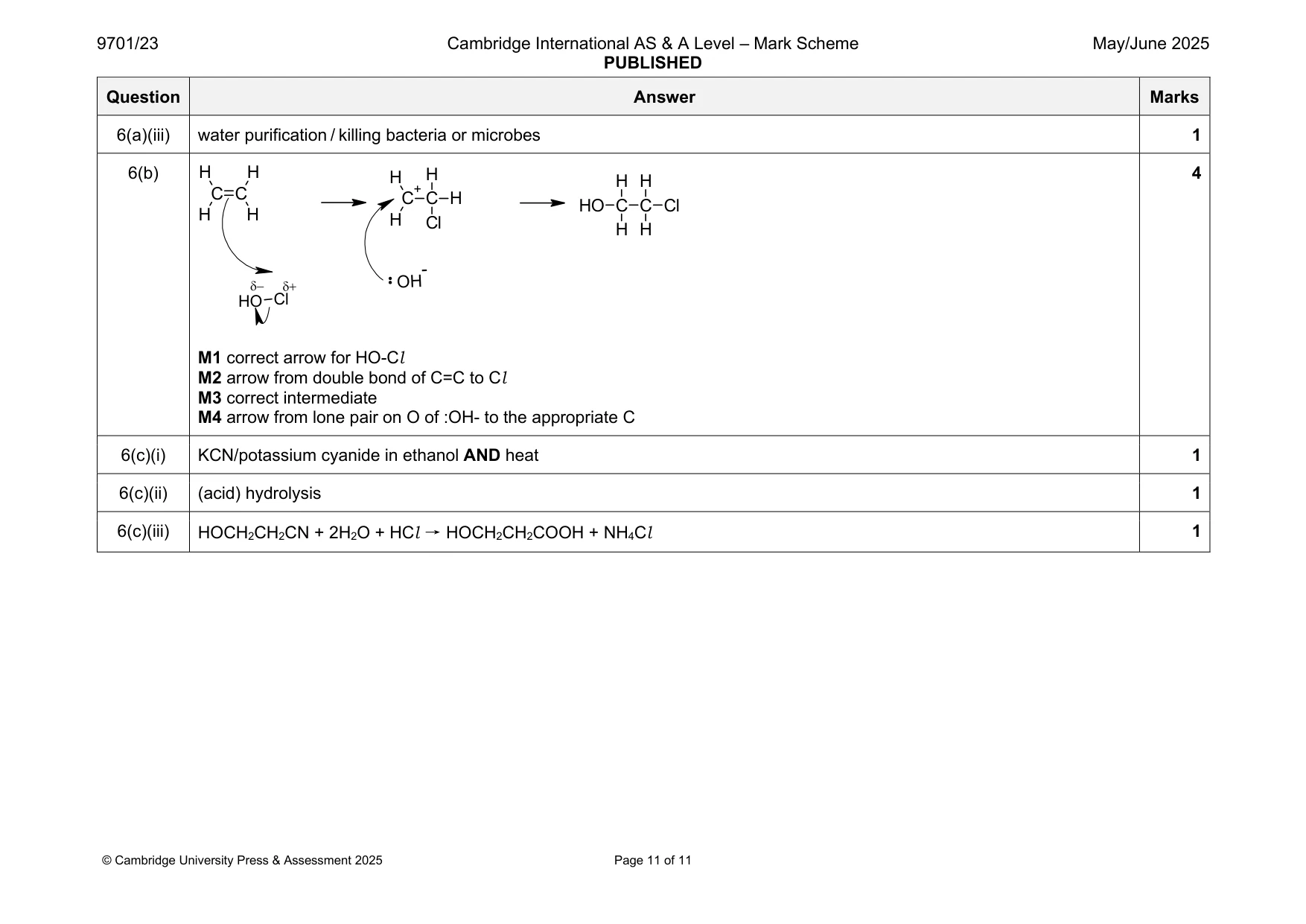 Mark scheme, page 11 of 11