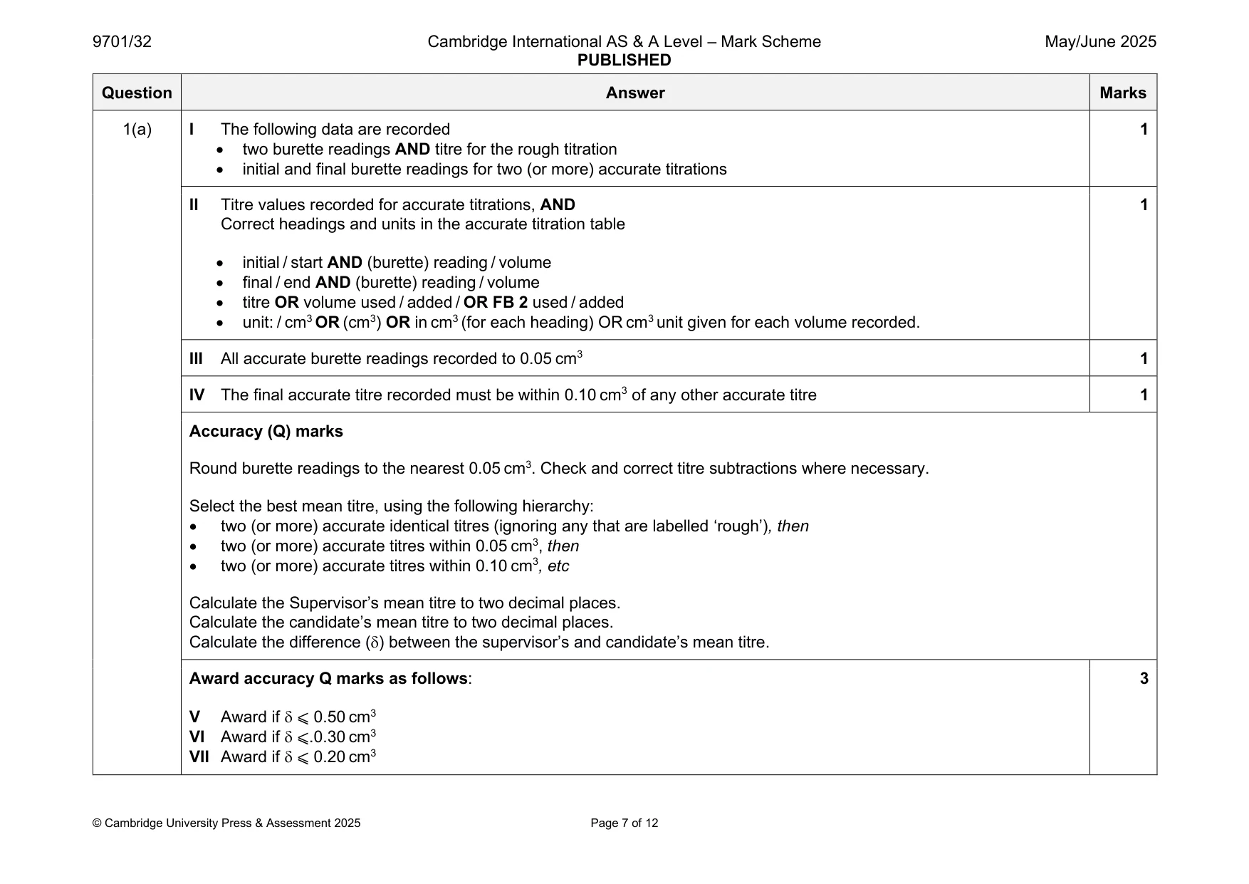 Mark scheme, page 7 of 12