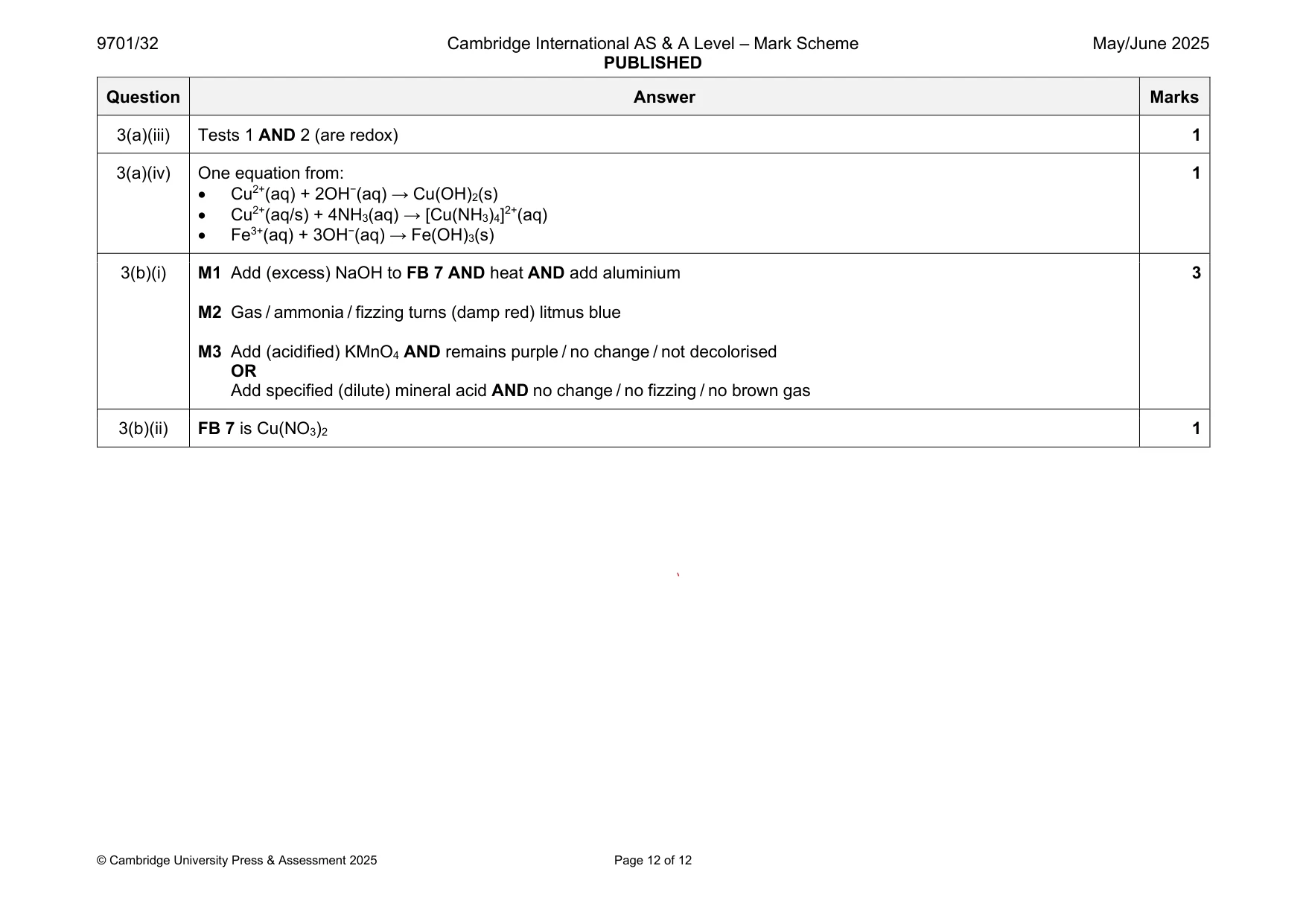 Mark scheme, page 12 of 12