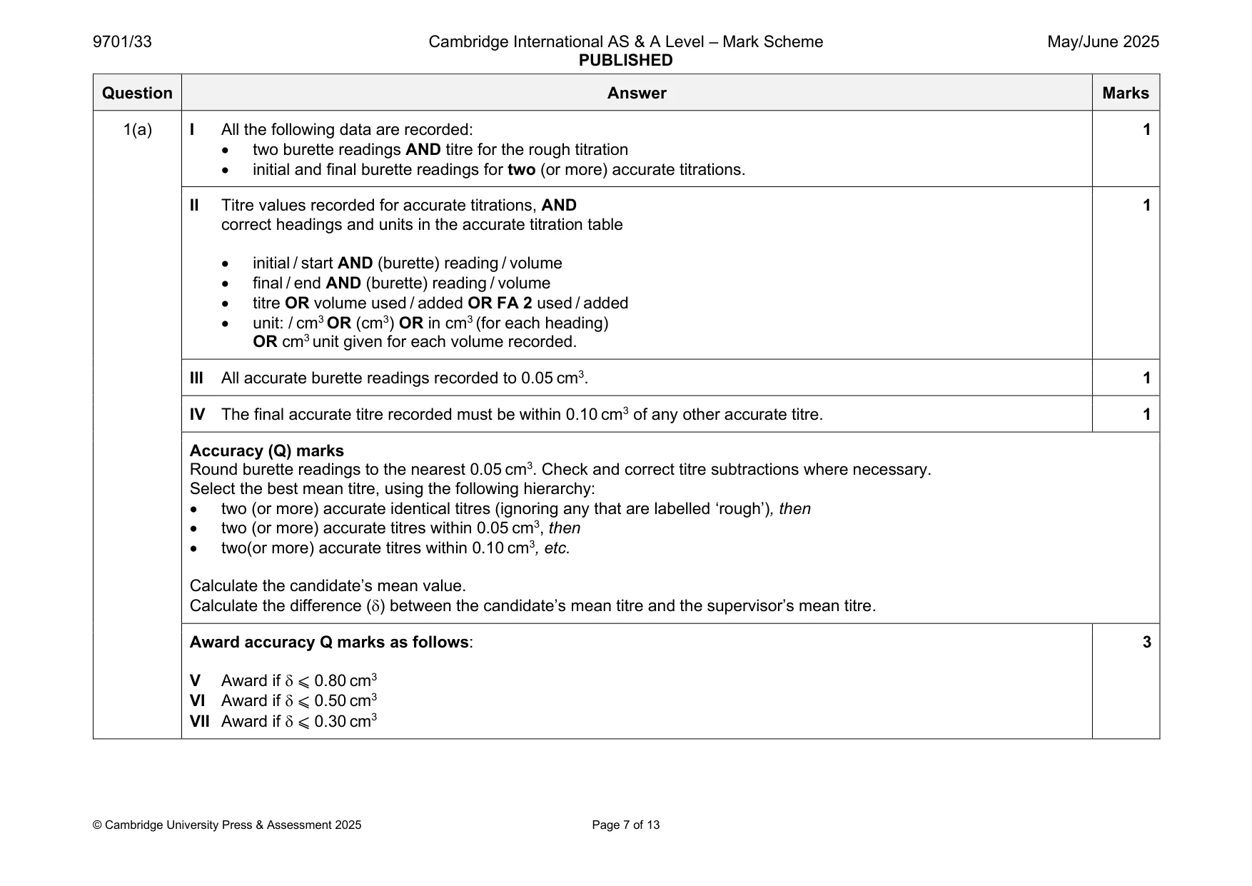 Mark scheme, page 7 of 13