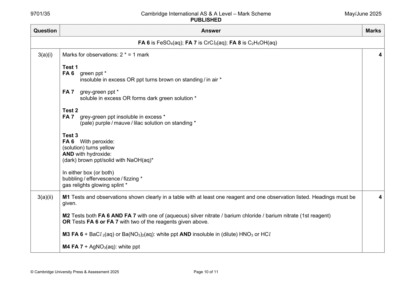Mark scheme, page 10 of 11