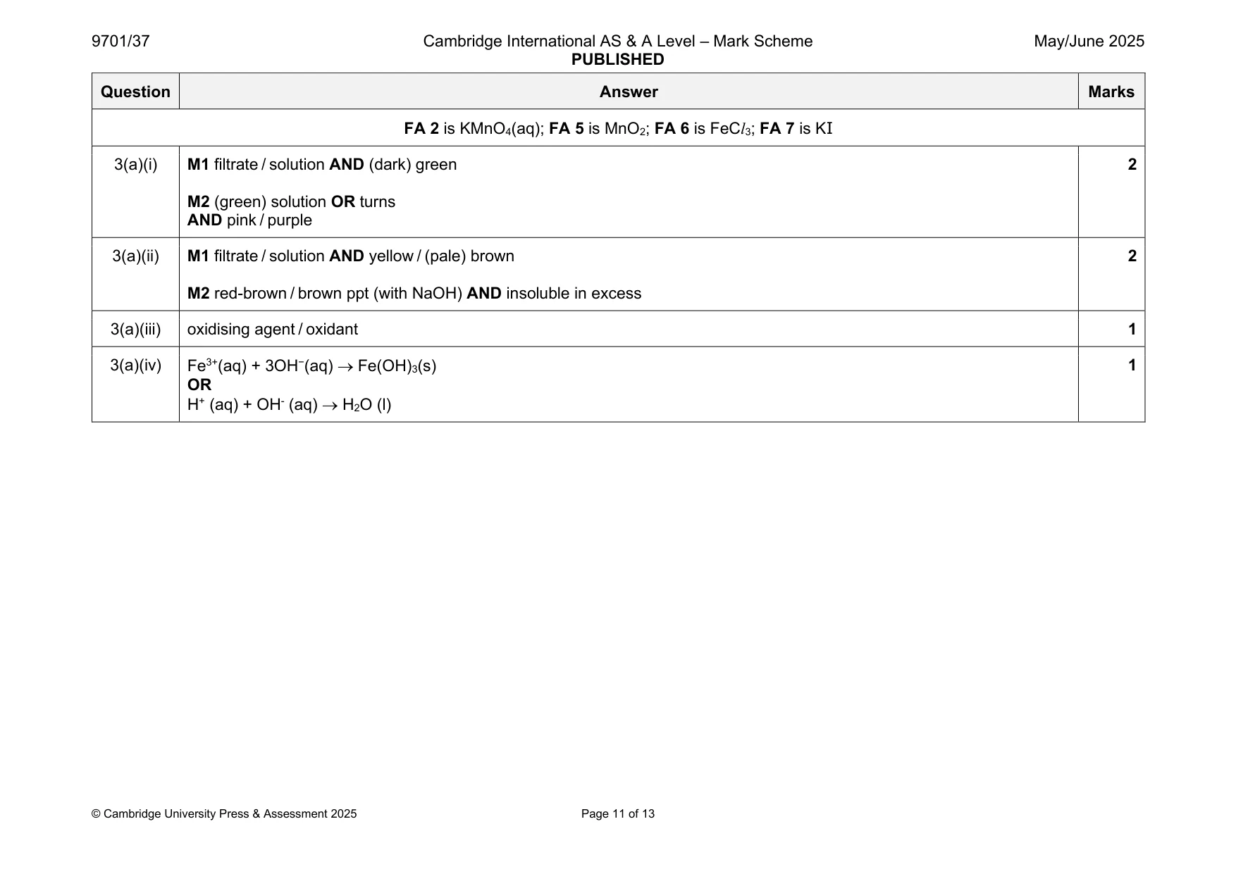 Mark scheme, page 11 of 13