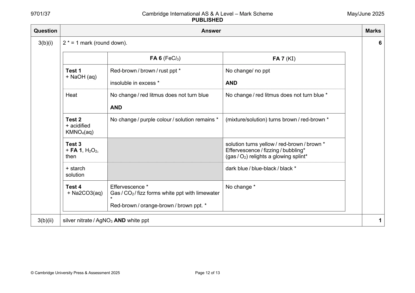 Mark scheme, page 12 of 13