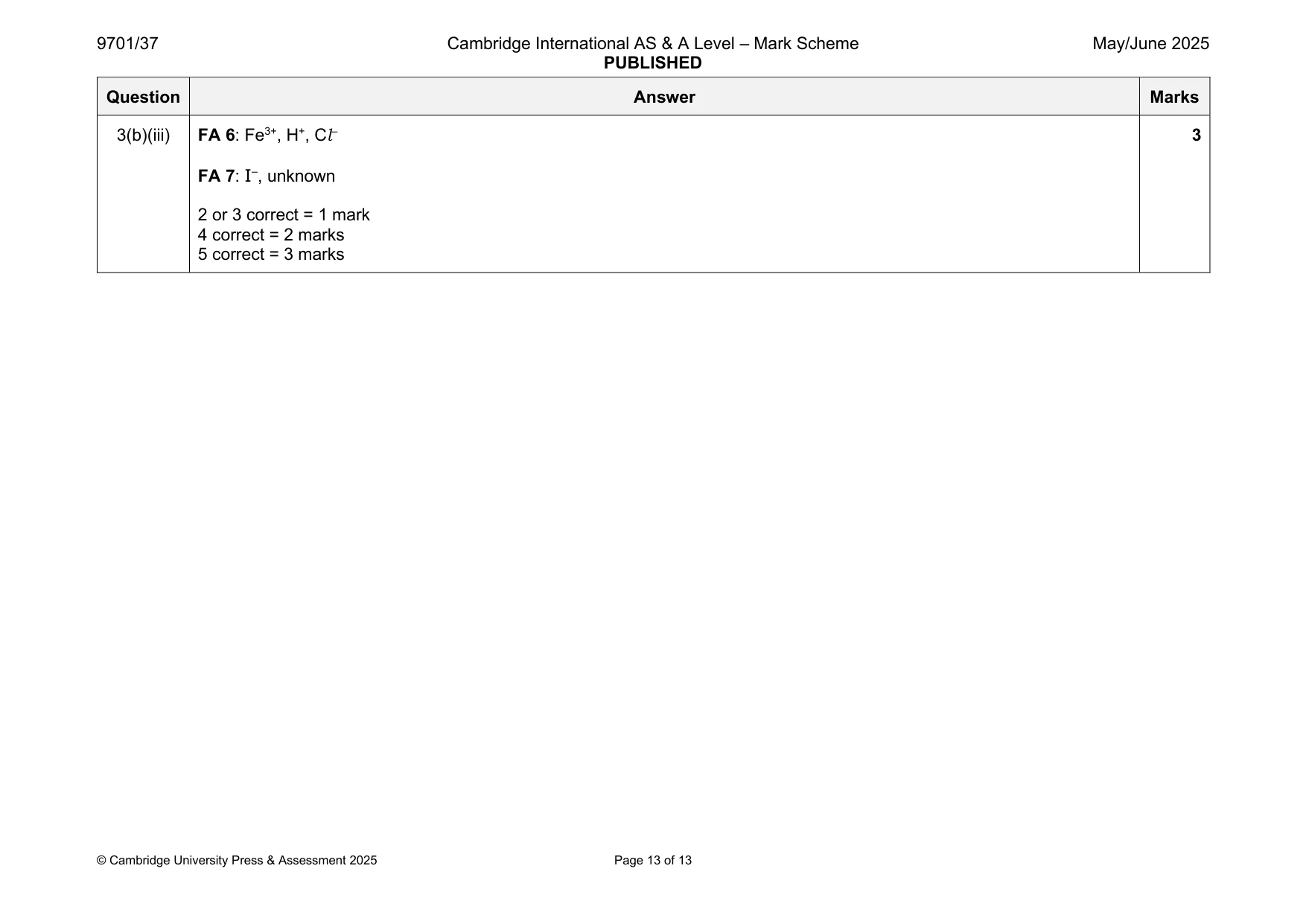 Mark scheme, page 13 of 13