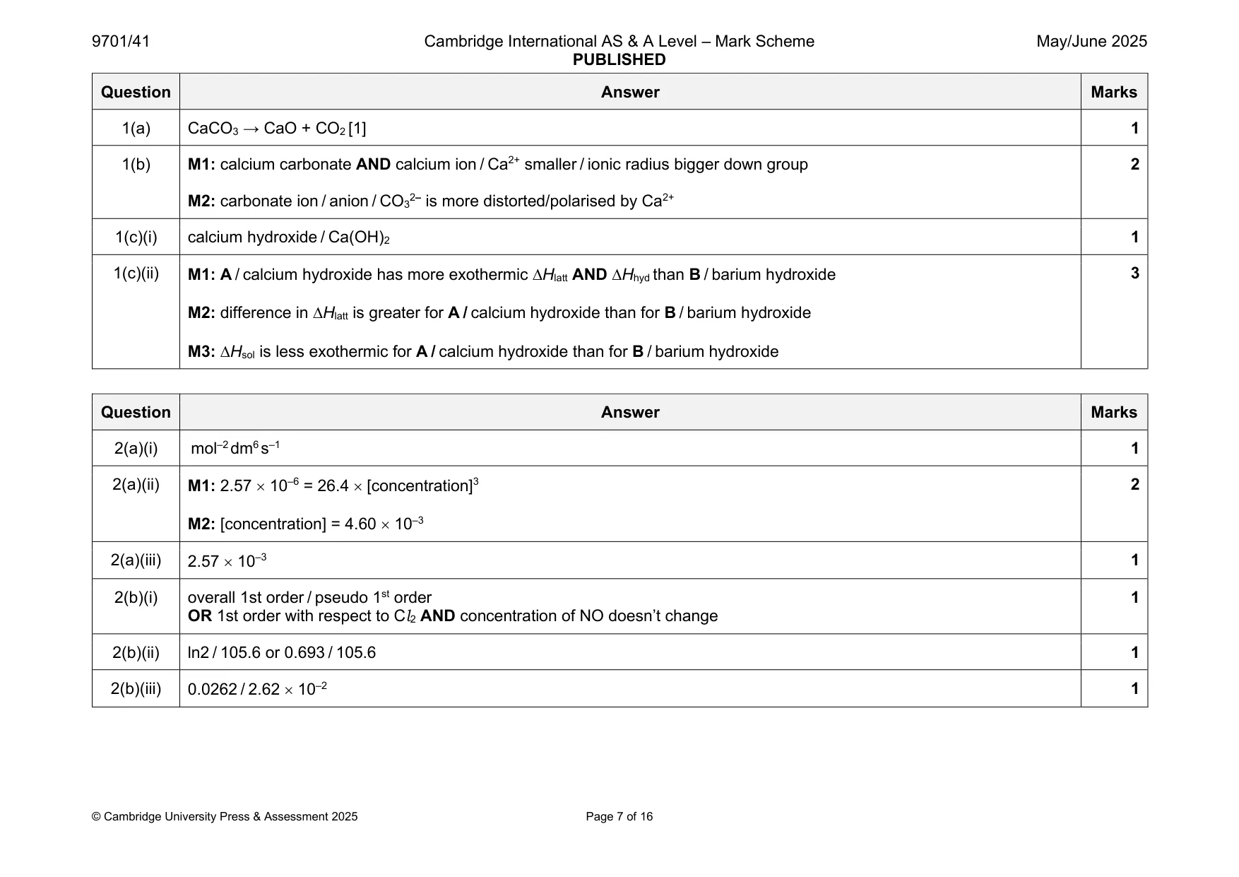 Mark scheme, page 7 of 16