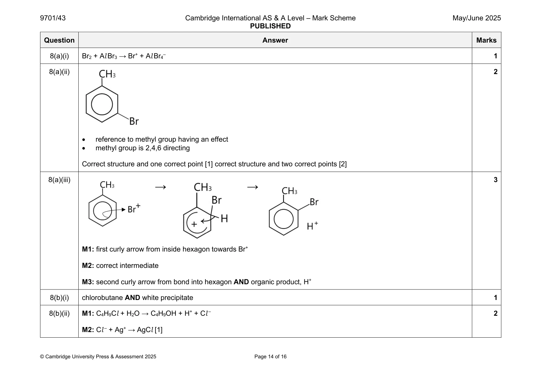Mark scheme, page 14 of 16