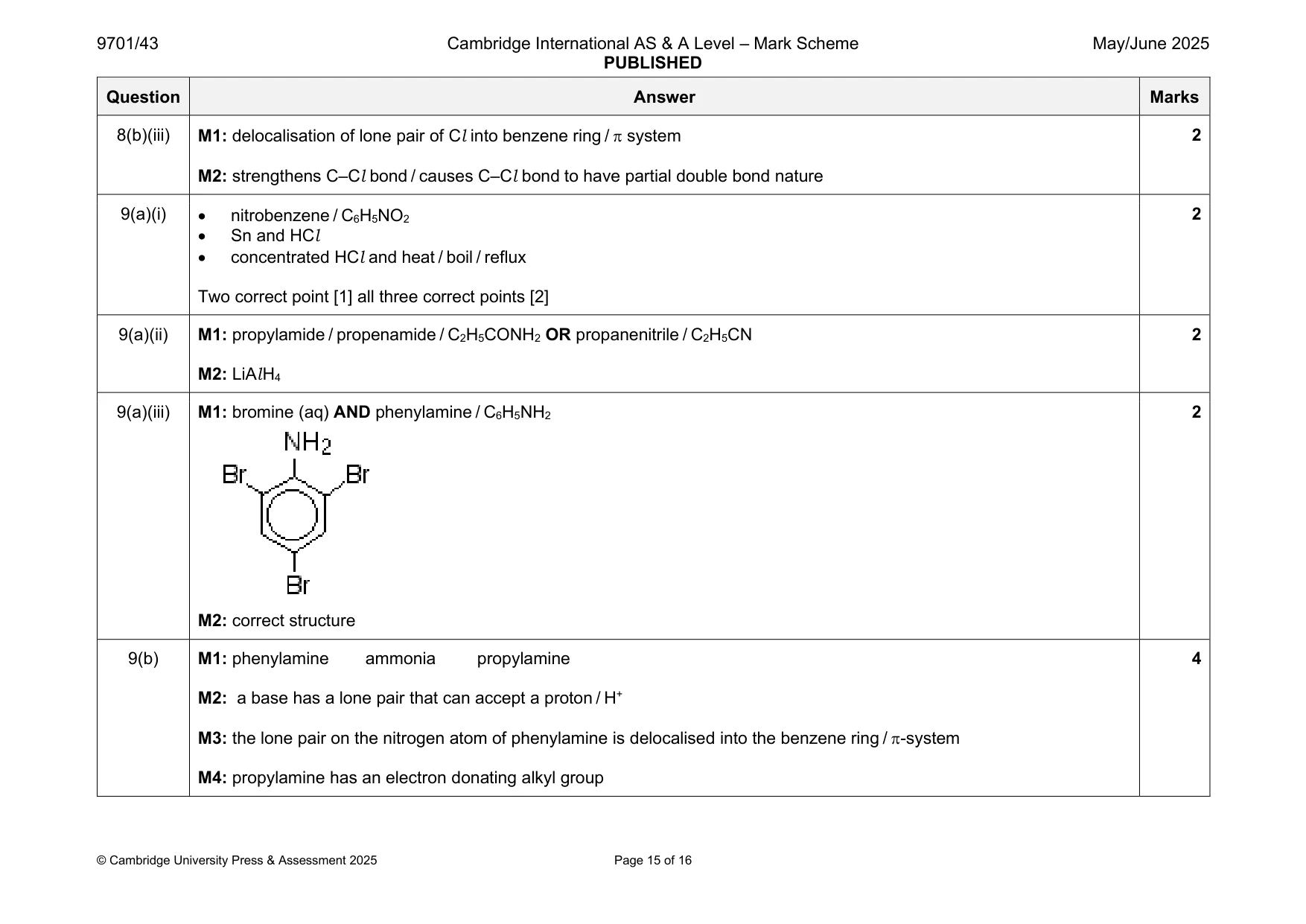 Mark scheme, page 15 of 16