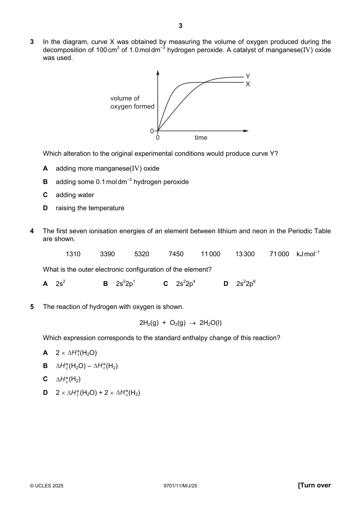 Cambridge A Level Chemistry 9701 2025 May/June Paper 1 · Variant 1 question paper, page 3 of 20