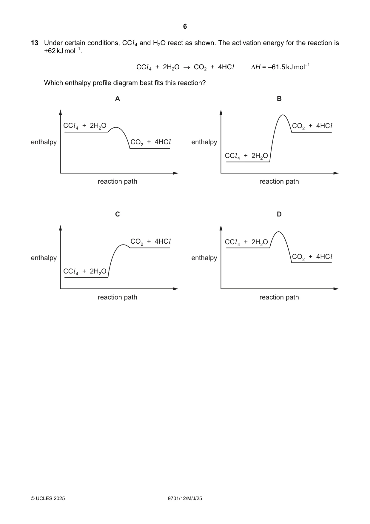 Cambridge A Level Chemistry 9701 2025 May/June Paper 1 · Variant 2 question paper, page 6 of 16