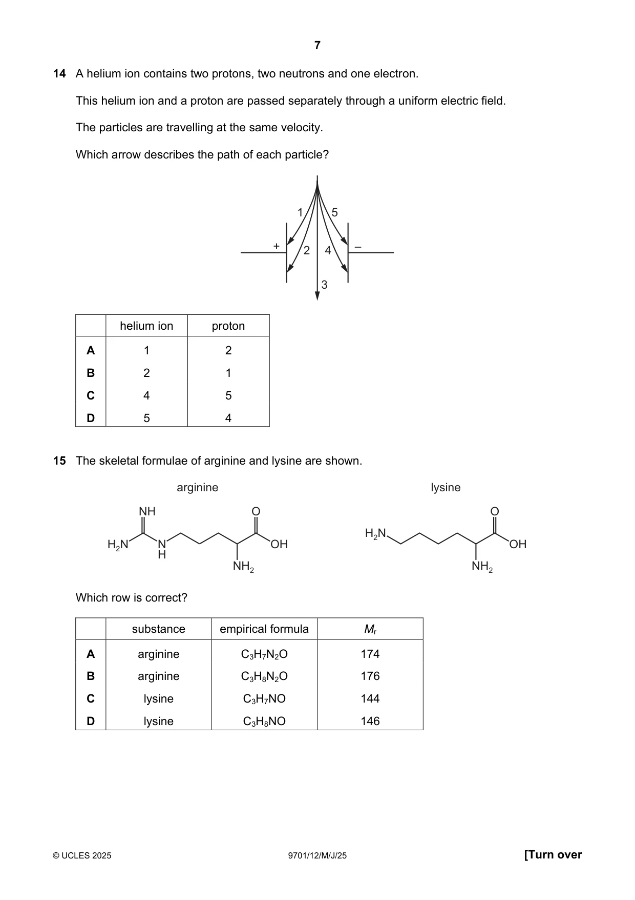 Cambridge A Level Chemistry 9701 2025 May/June Paper 1 · Variant 2 question paper, page 7 of 16