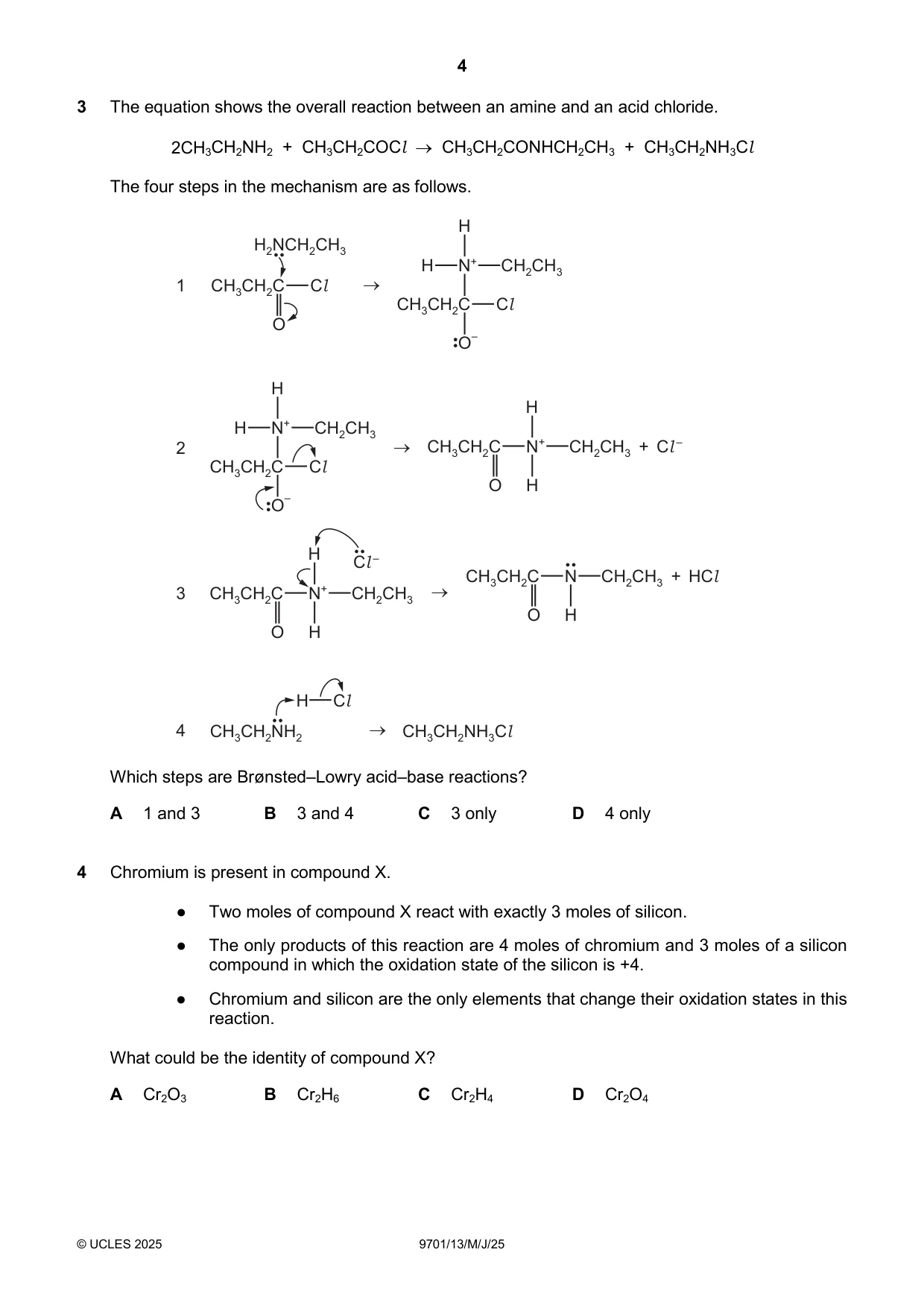 Cambridge A Level Chemistry 9701 2025 May/June Paper 1 · Variant 3 question paper, page 4 of 20