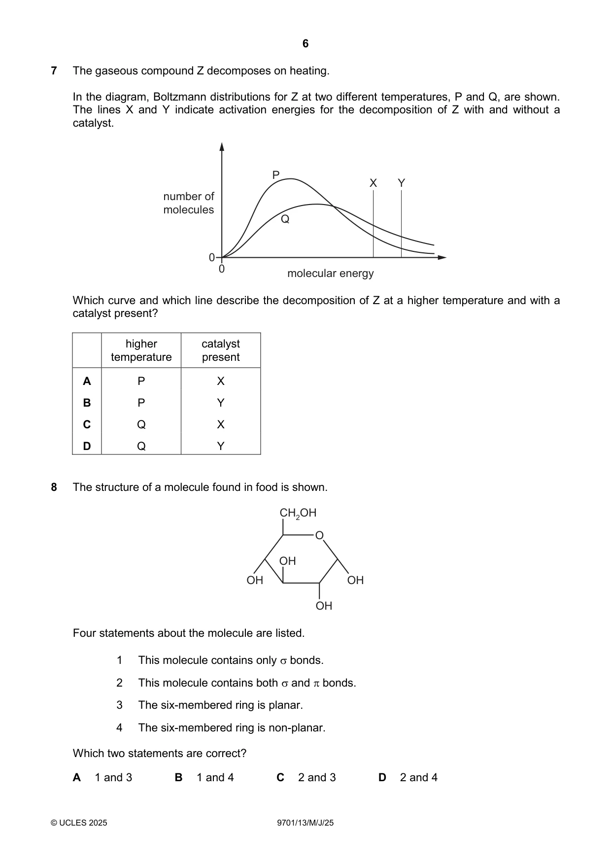 Cambridge A Level Chemistry 9701 2025 May/June Paper 1 · Variant 3 question paper, page 6 of 20