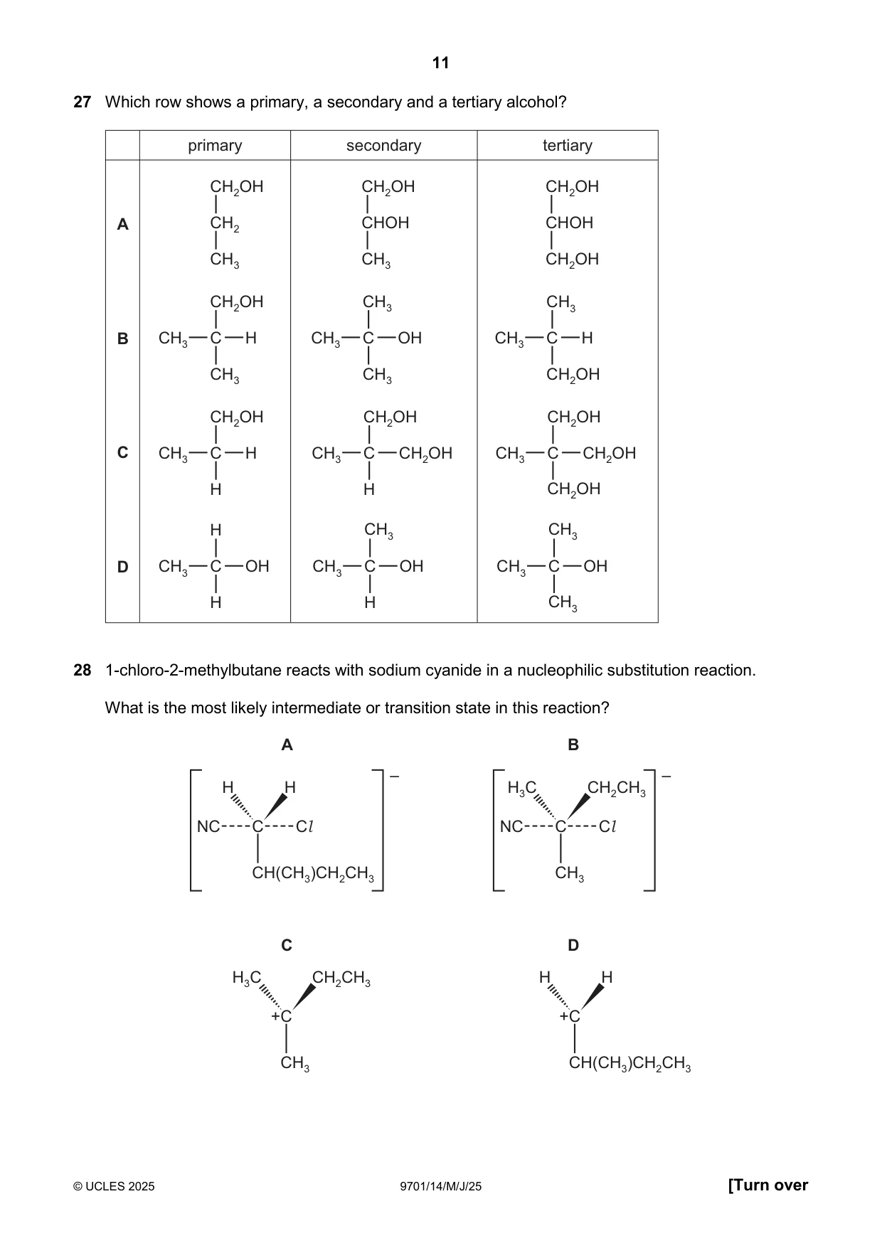 Cambridge A Level Chemistry 9701 2025 May/June Paper 1 · Variant 4 question paper, page 11 of 20
