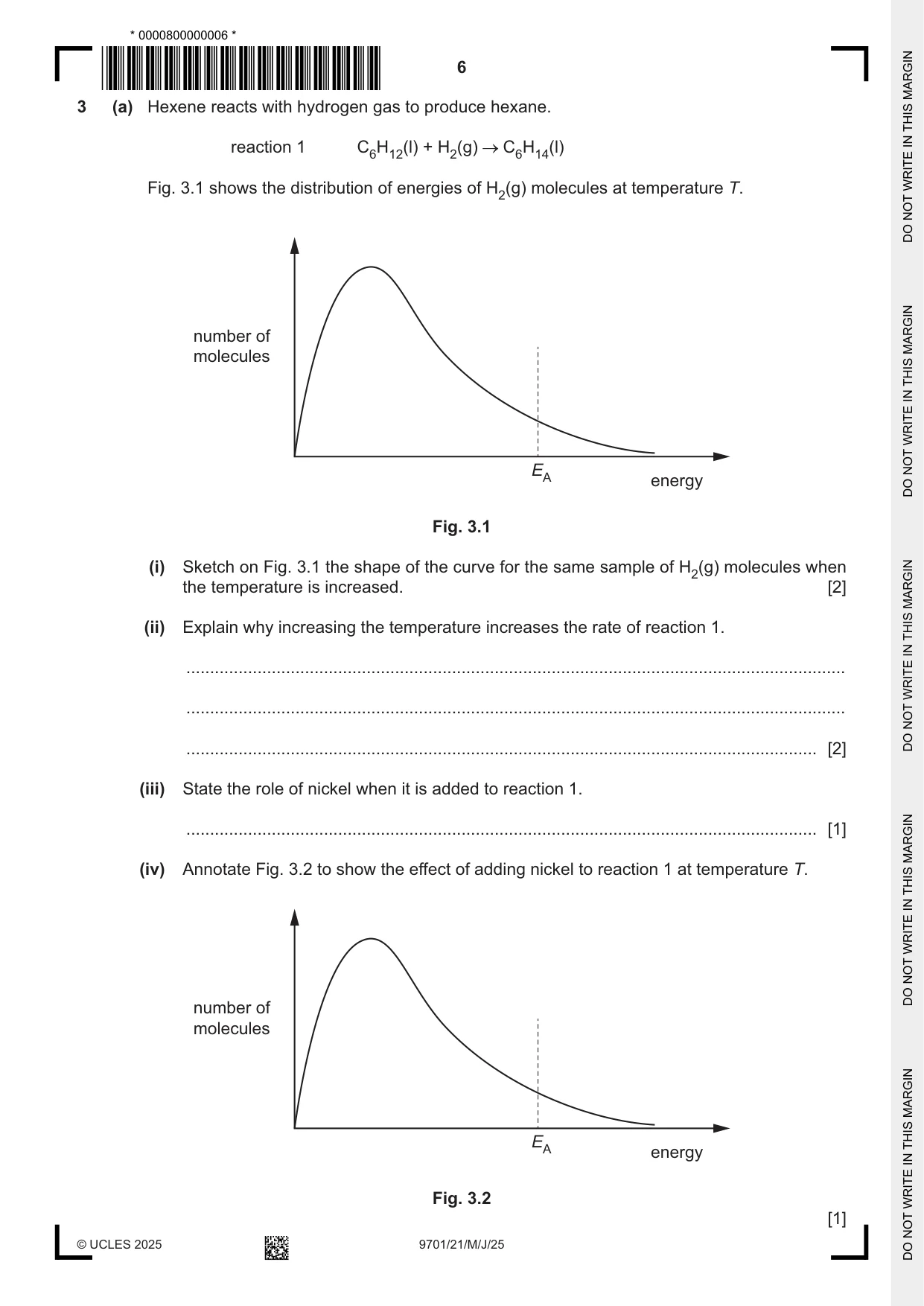 Cambridge A Level Chemistry 9701 2025 May/June Paper 2 · Variant 1 question paper, page 6 of 16
