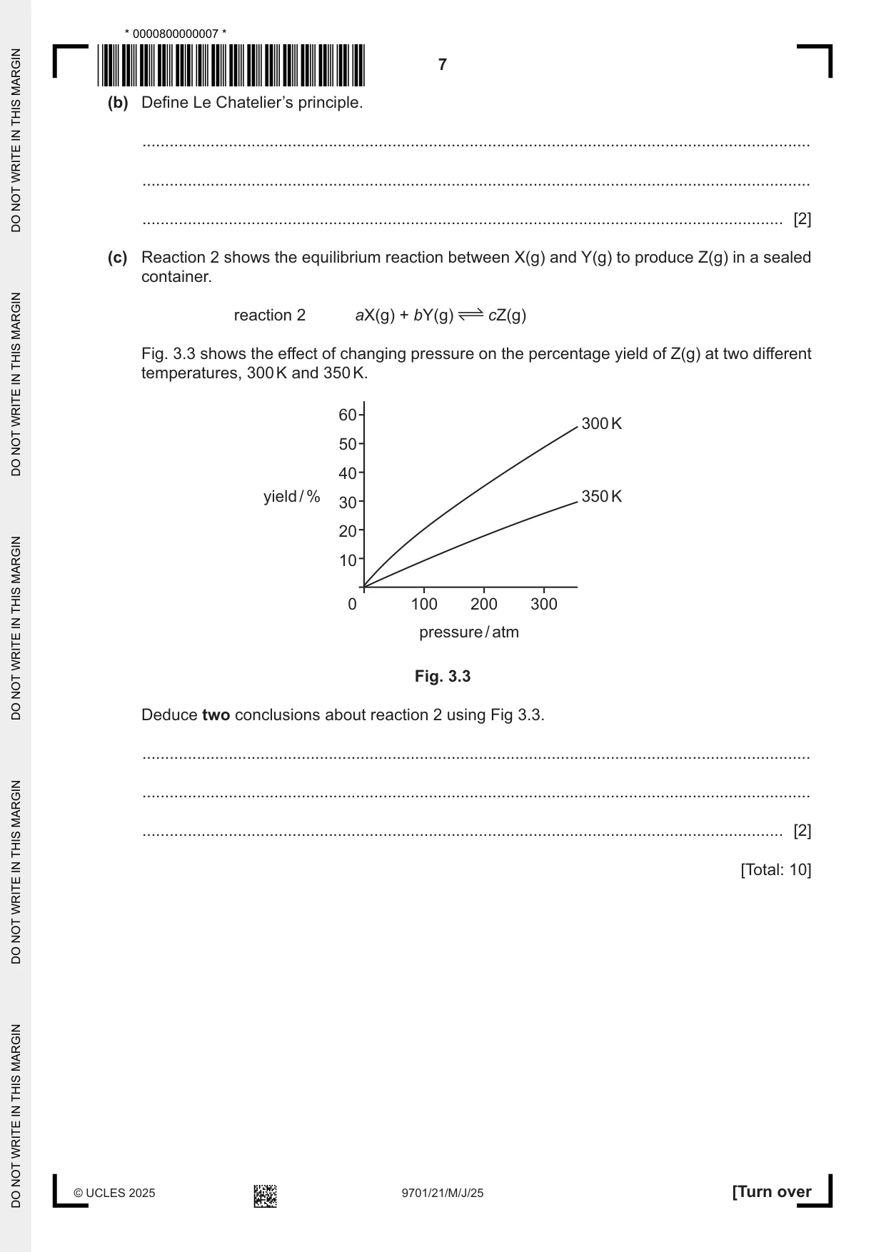 Cambridge A Level Chemistry 9701 2025 May/June Paper 2 · Variant 1 question paper, page 7 of 16