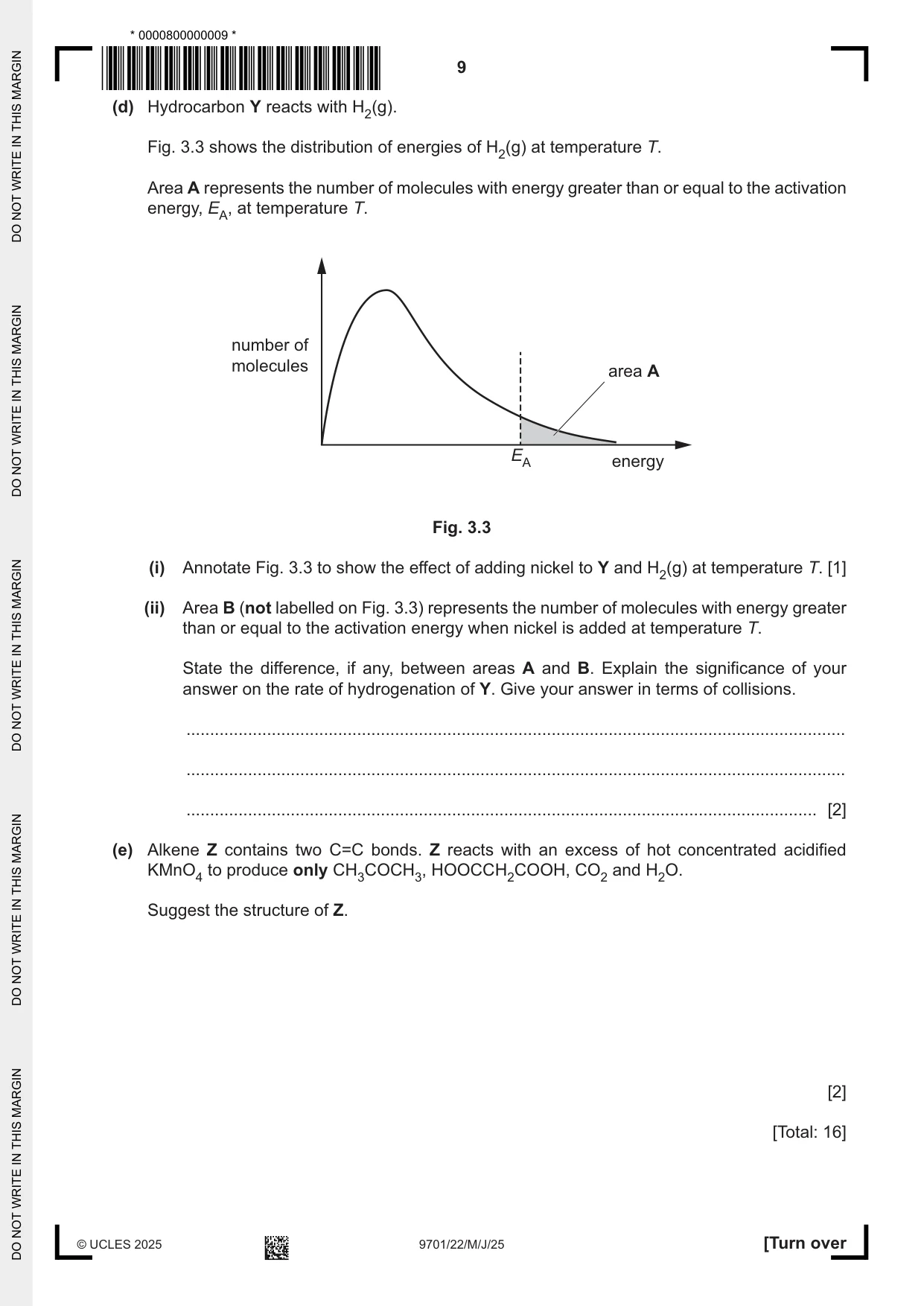 Cambridge A Level Chemistry 9701 2025 May/June Paper 2 · Variant 2 question paper, page 9 of 16