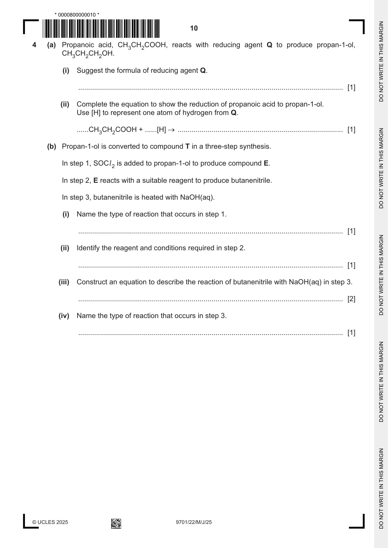 Cambridge A Level Chemistry 9701 2025 May/June Paper 2 · Variant 2 question paper, page 10 of 16