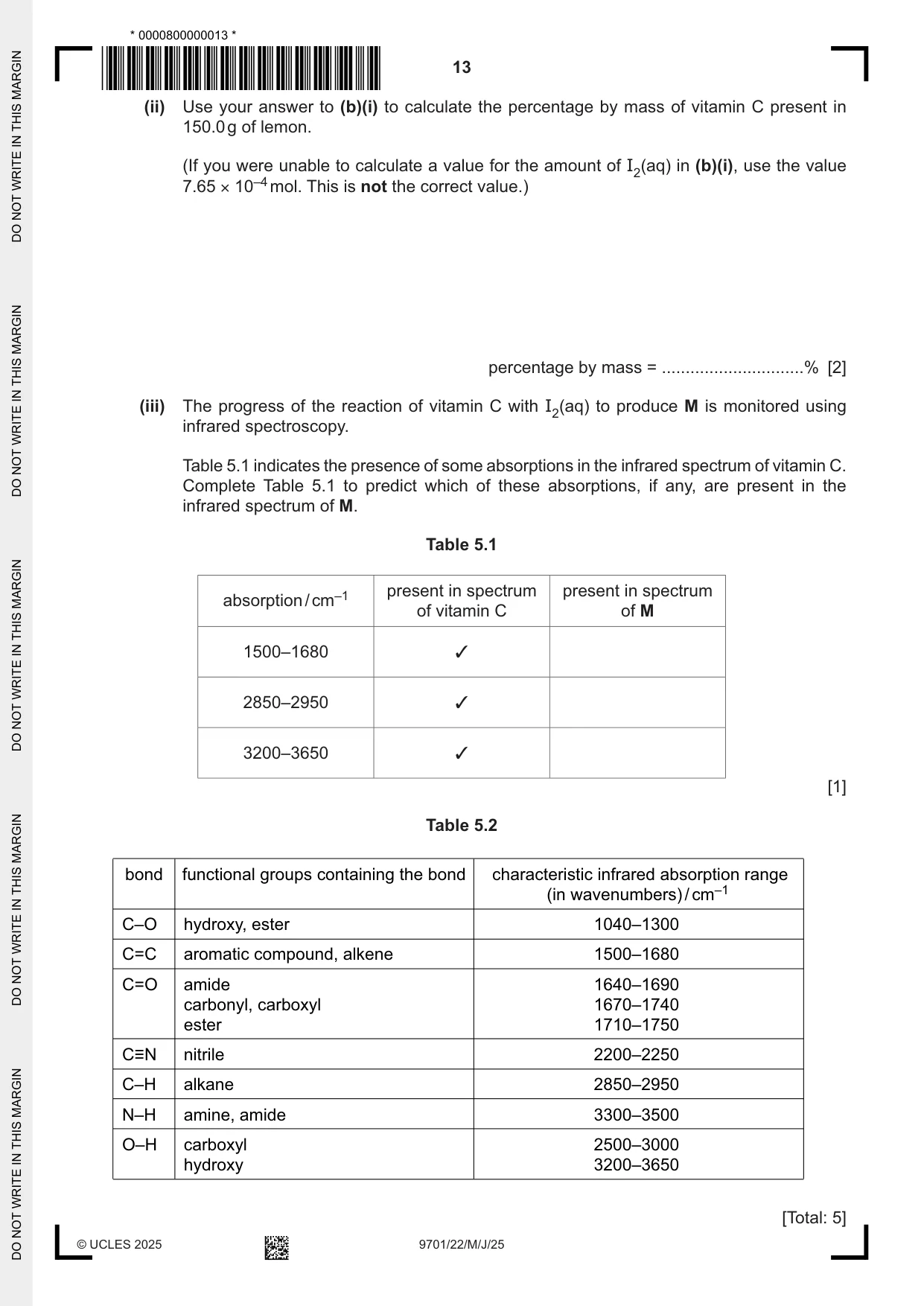 Cambridge A Level Chemistry 9701 2025 May/June Paper 2 · Variant 2 question paper, page 13 of 16