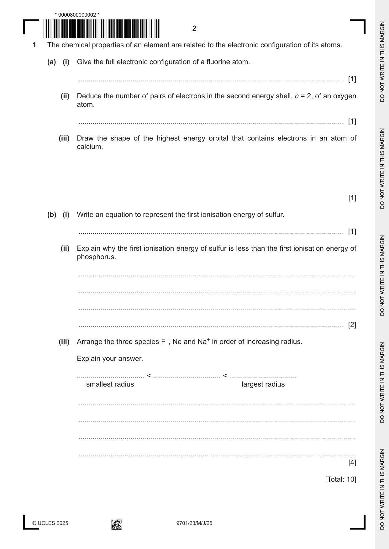Cambridge A Level Chemistry 9701 2025 May/June Paper 2 · Variant 3 question paper, page 2 of 16