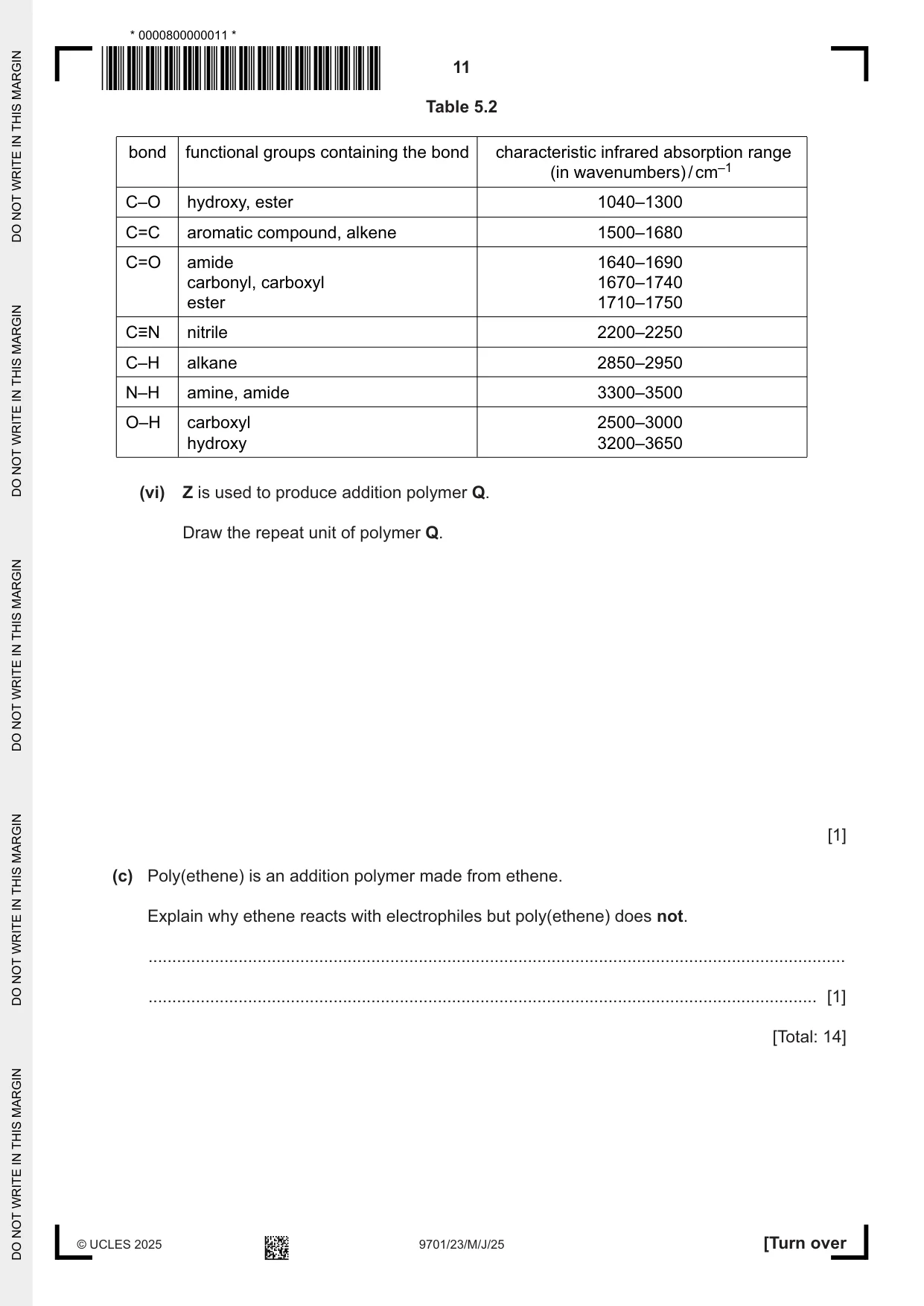 Cambridge A Level Chemistry 9701 2025 May/June Paper 2 · Variant 3 question paper, page 11 of 16