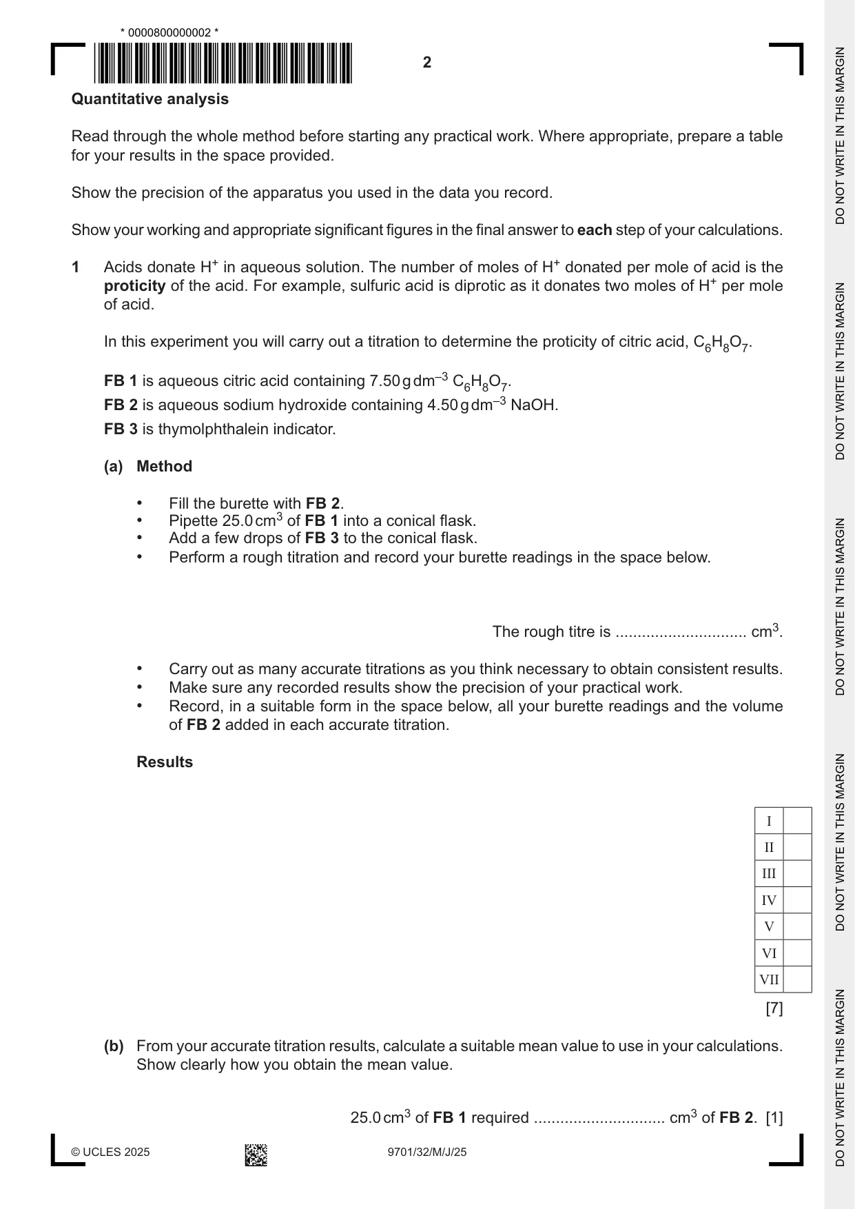 Cambridge A Level Chemistry 9701 2025 May/June Paper 3 · Variant 2 question paper, page 2 of 12