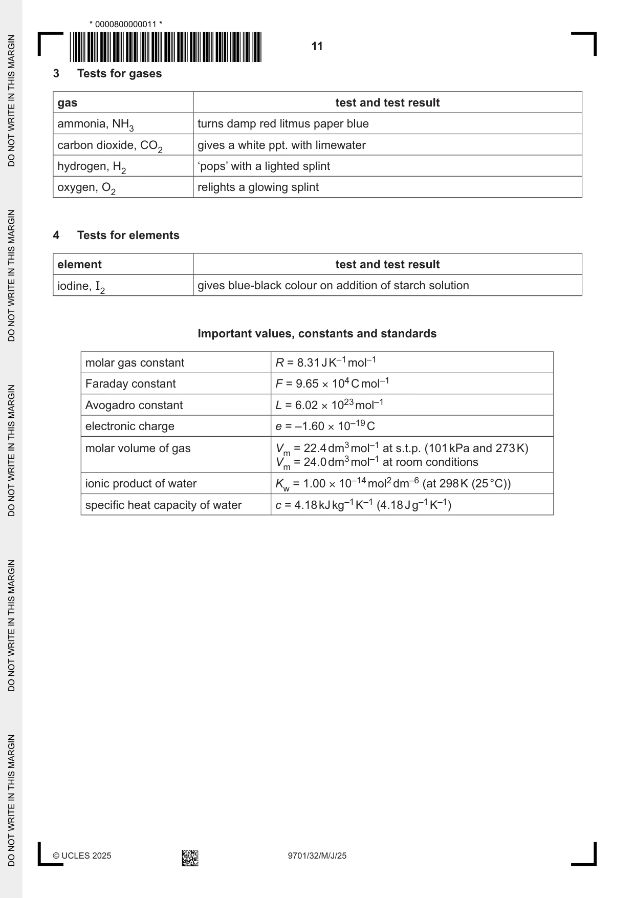 Cambridge A Level Chemistry 9701 2025 May/June Paper 3 · Variant 2 question paper, page 11 of 12