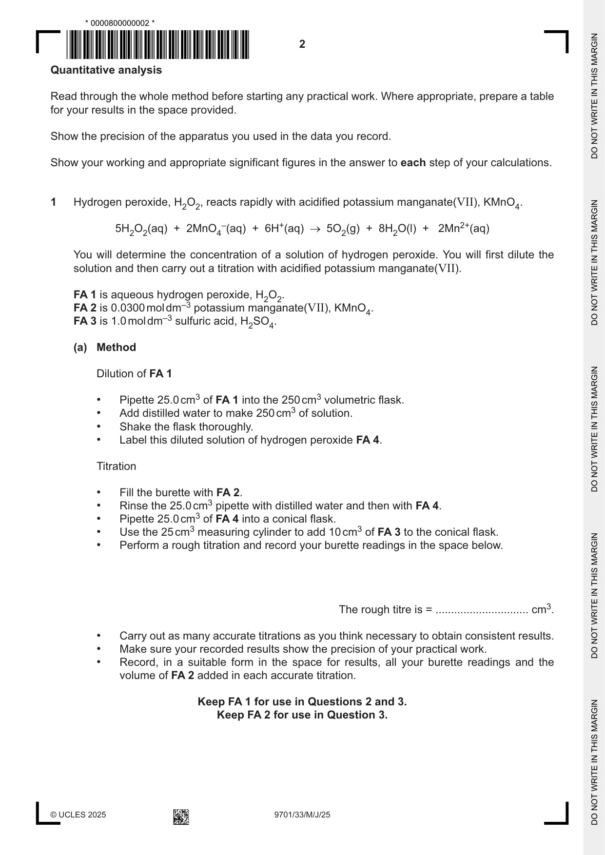 Cambridge A Level Chemistry 9701 2025 May/June Paper 3 · Variant 3 question paper, page 2 of 16