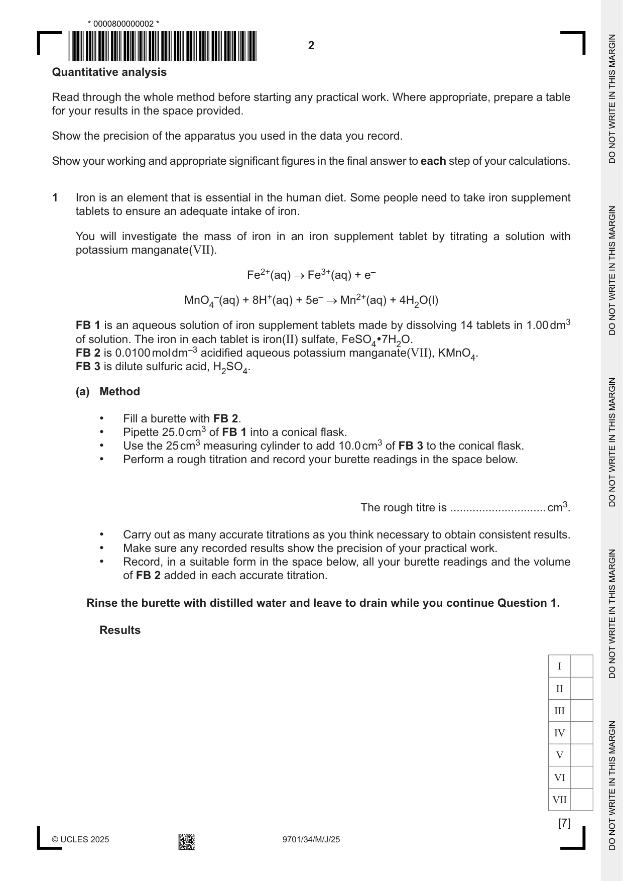 Cambridge A Level Chemistry 9701 2025 May/June Paper 3 · Variant 4 question paper, page 2 of 12
