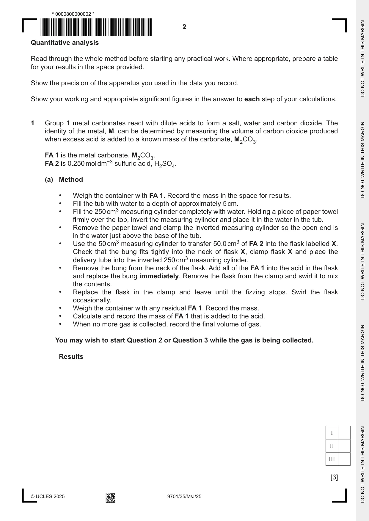 Cambridge A Level Chemistry 9701 2025 May/June Paper 3 · Variant 5 question paper, page 2 of 12