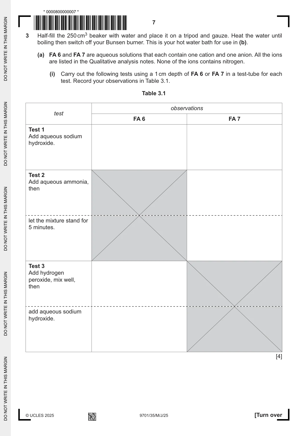 Cambridge A Level Chemistry 9701 2025 May/June Paper 3 · Variant 5 question paper, page 7 of 12